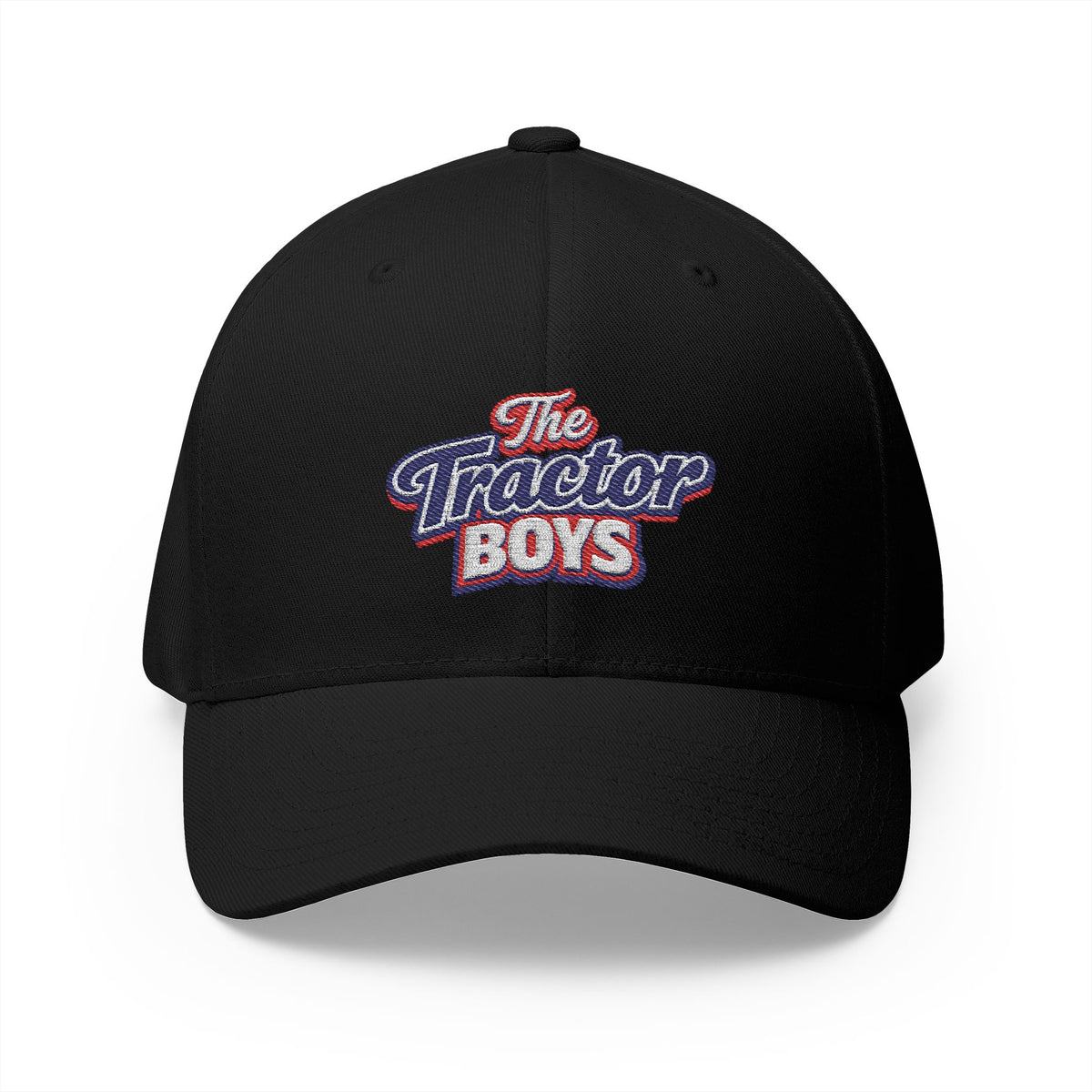 Embroidered 'The Tractor Boys' Structured Cap - Retro Red & Blue Logo
