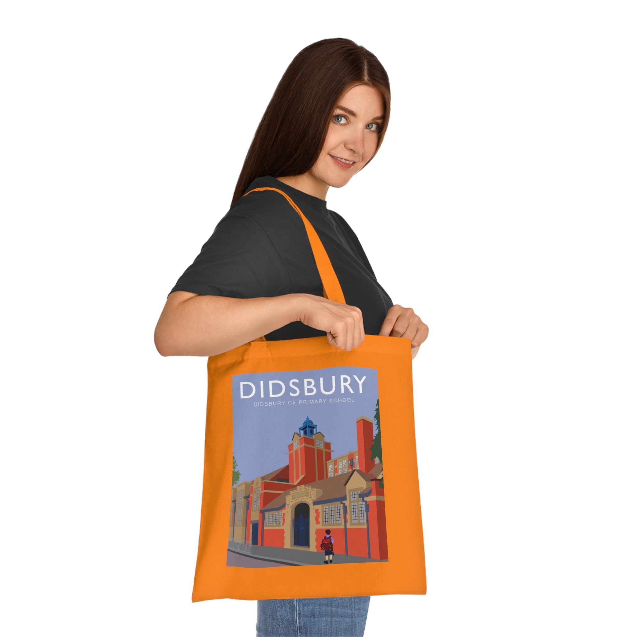 Elm Grove Didsbury C of E Primary School Vintage Travel Tote — Retro Illustrated Cotton Shopper Bag