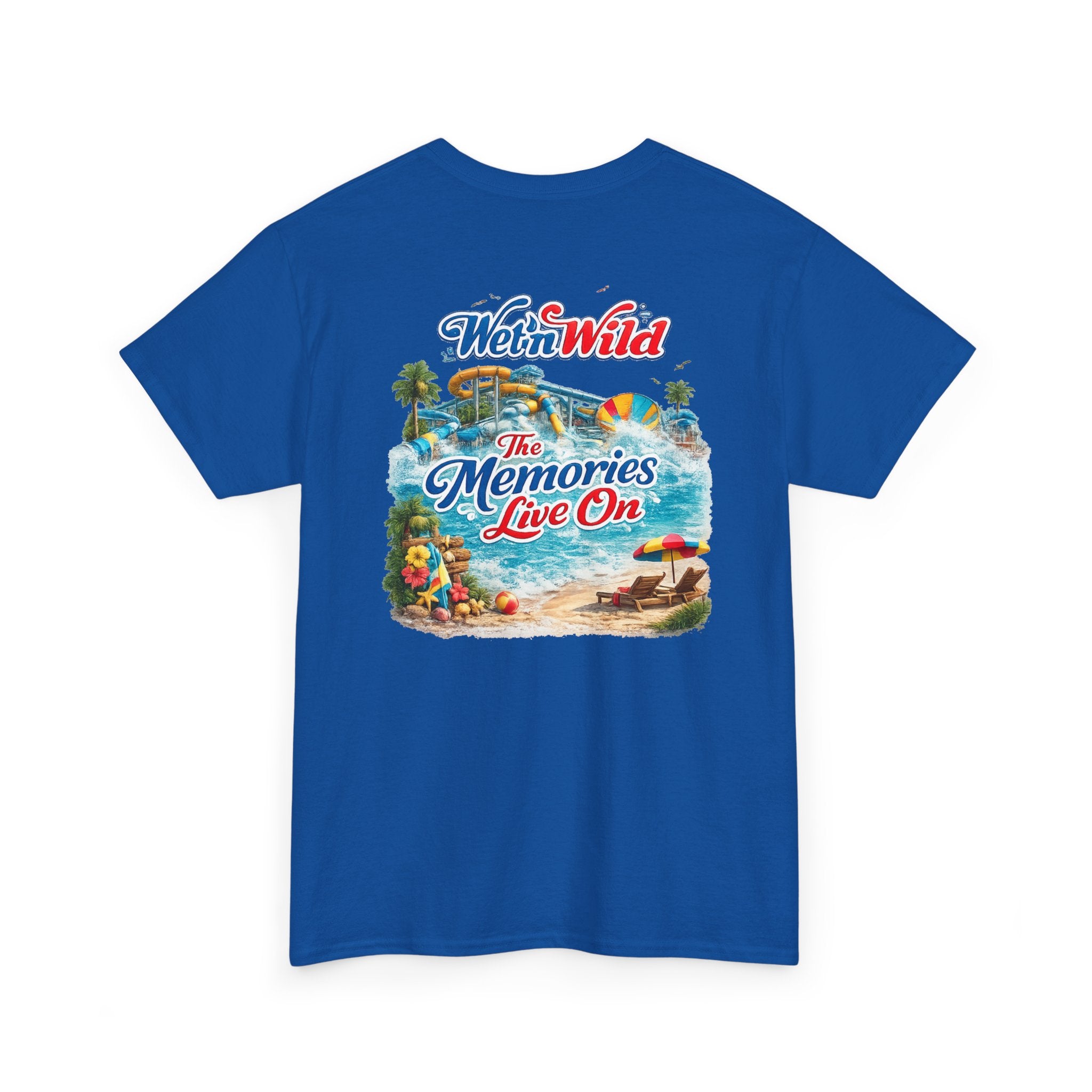 Wet'n Wild Beach Tee — "The Memories Live On" Retro Island Graphic Shirt