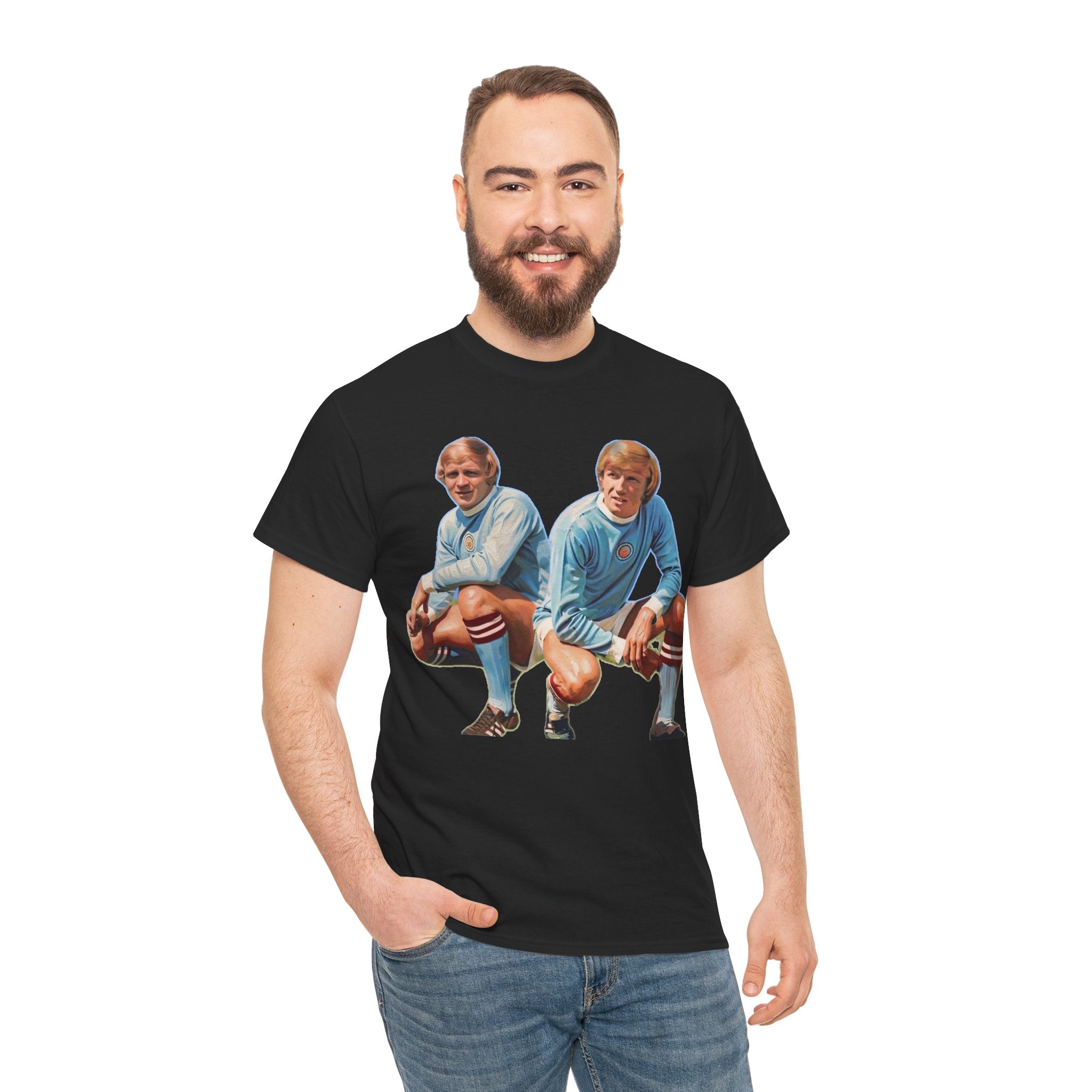 Franny Lee and Colin Bell Manchester City Retro Soccer Players T‑Shirt — Vintage Football Graphic Tee