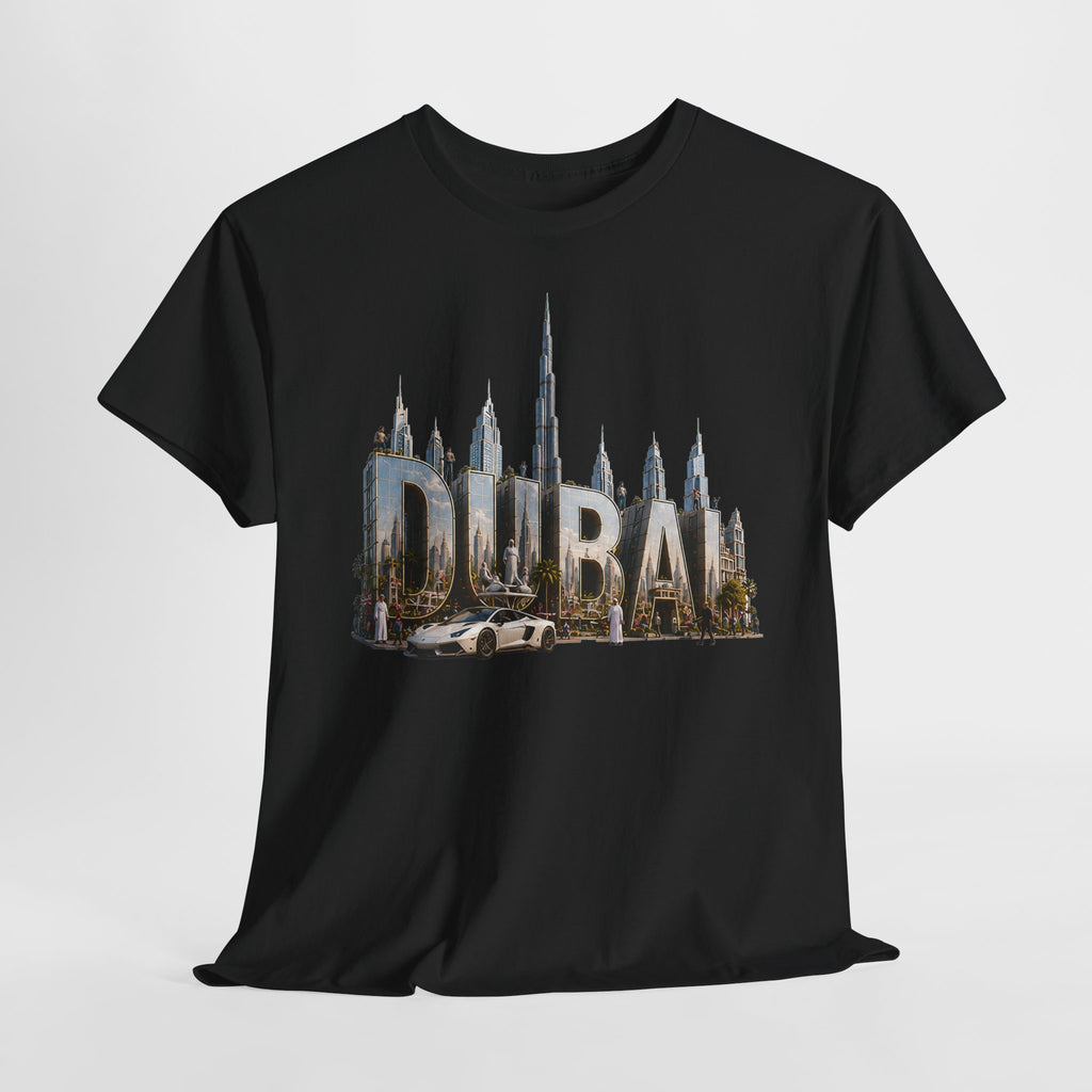 Dubai Skyline T-Shirt — Dubai Cityscape Graphic Tee with Burj Khalifa