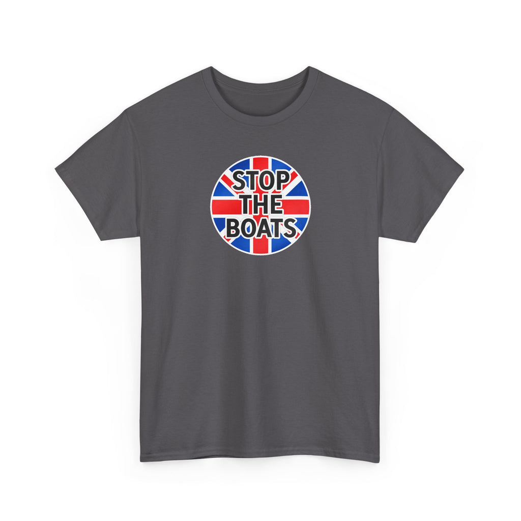 Stop The Boats Union Jack Protest Cotton T-Shirt / Tee