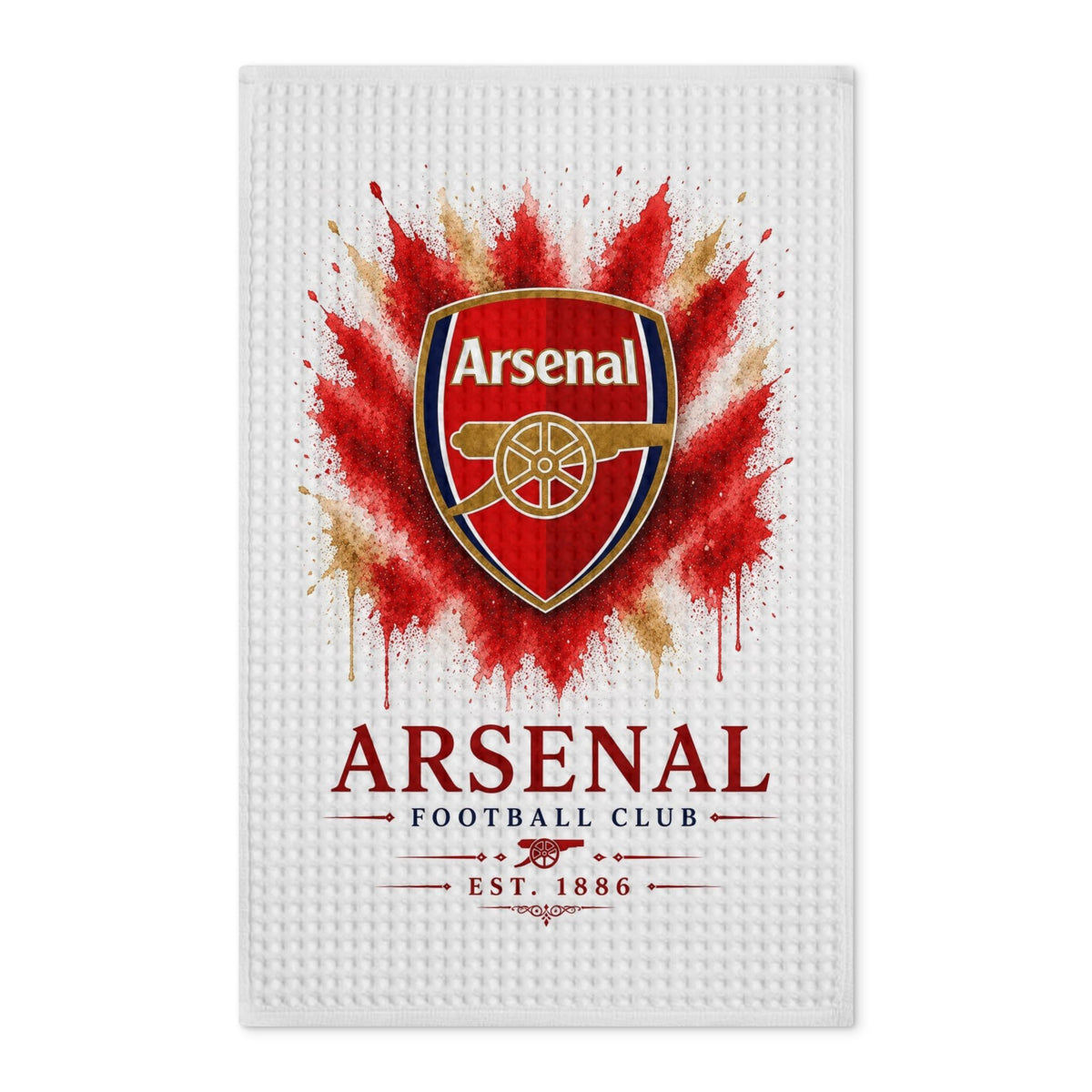 Arsenal Football Club Waffle Tea Towel — Double‑Sided Soccer Kitchen Towel