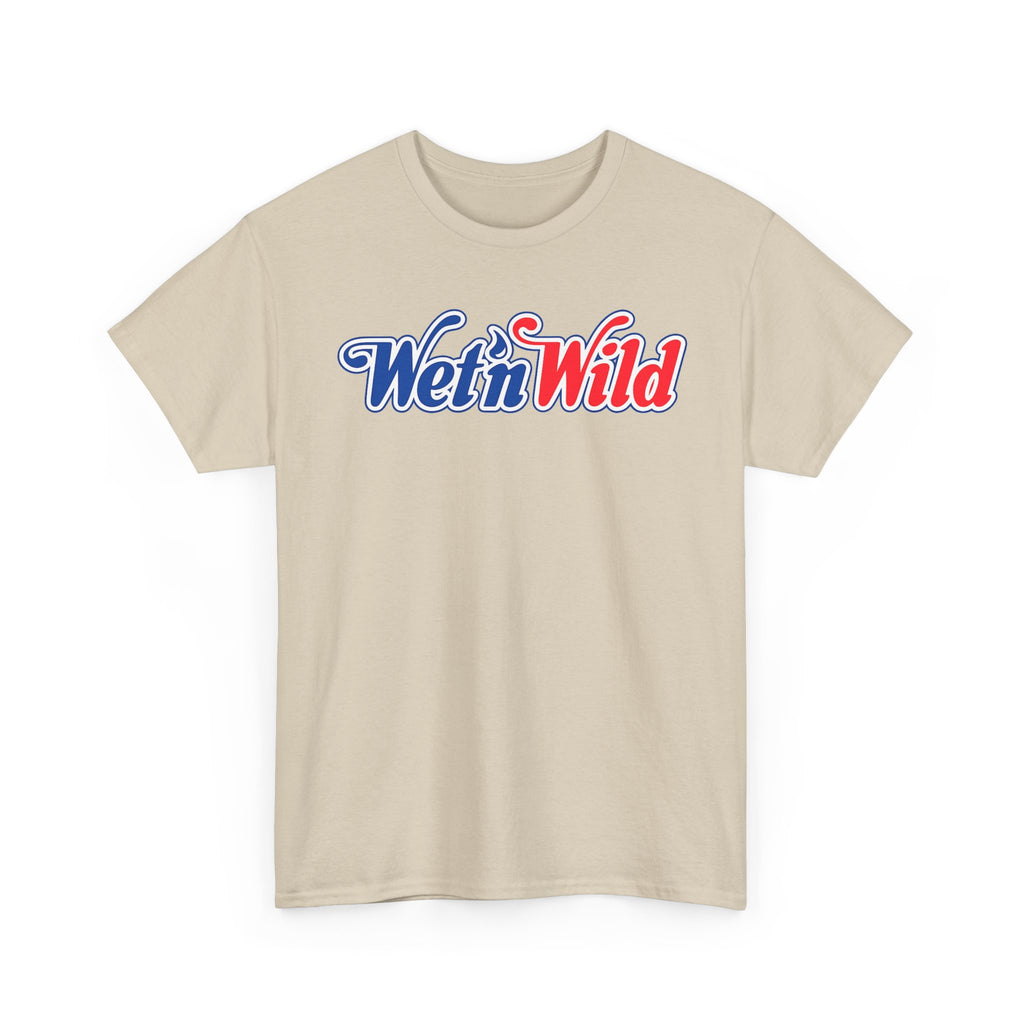 Wet 'n Wild Retro Script T-Shirt — Red & Blue Patriotic Graphic Tee