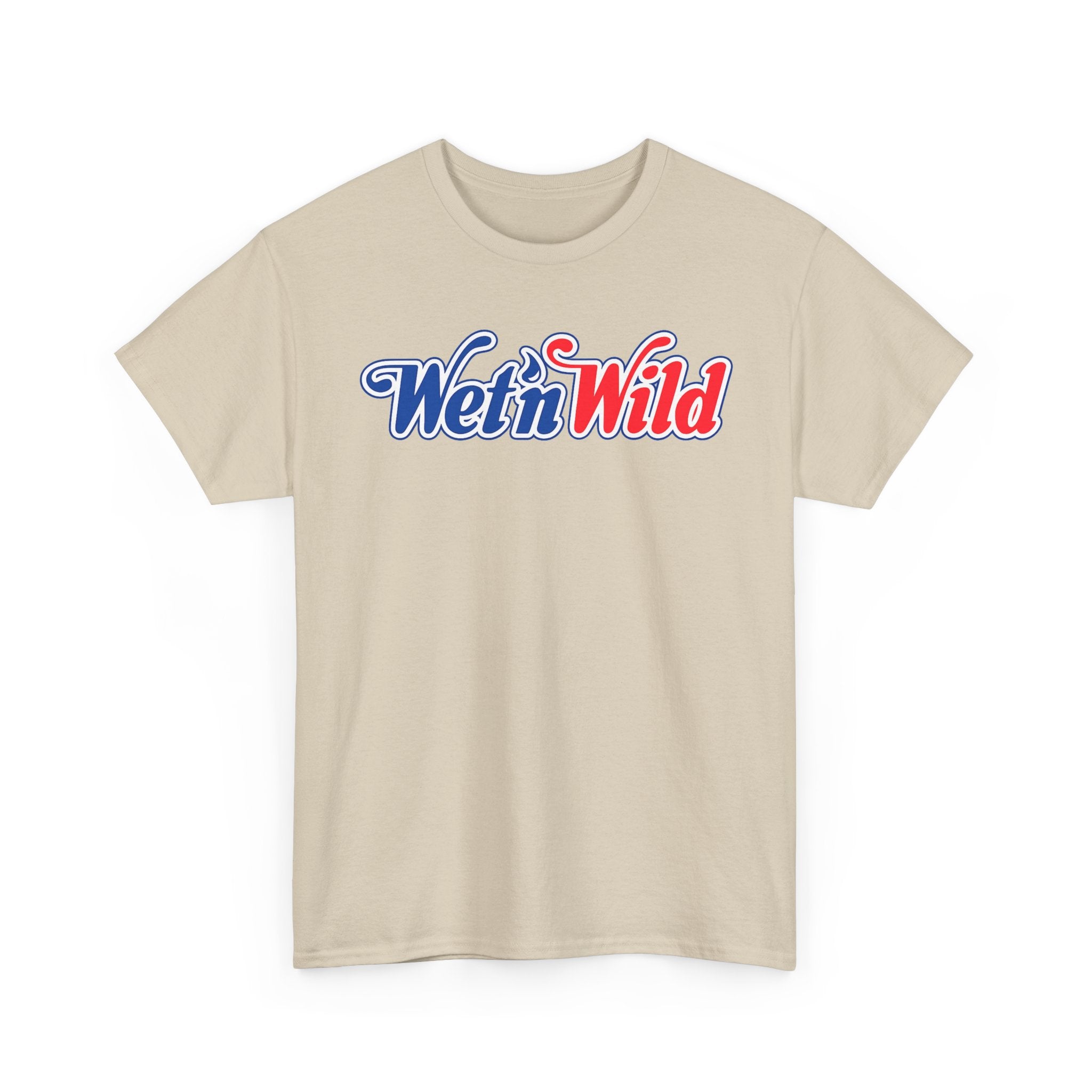 Wet 'n Wild Retro Script T-Shirt — Red & Blue Patriotic Graphic Tee