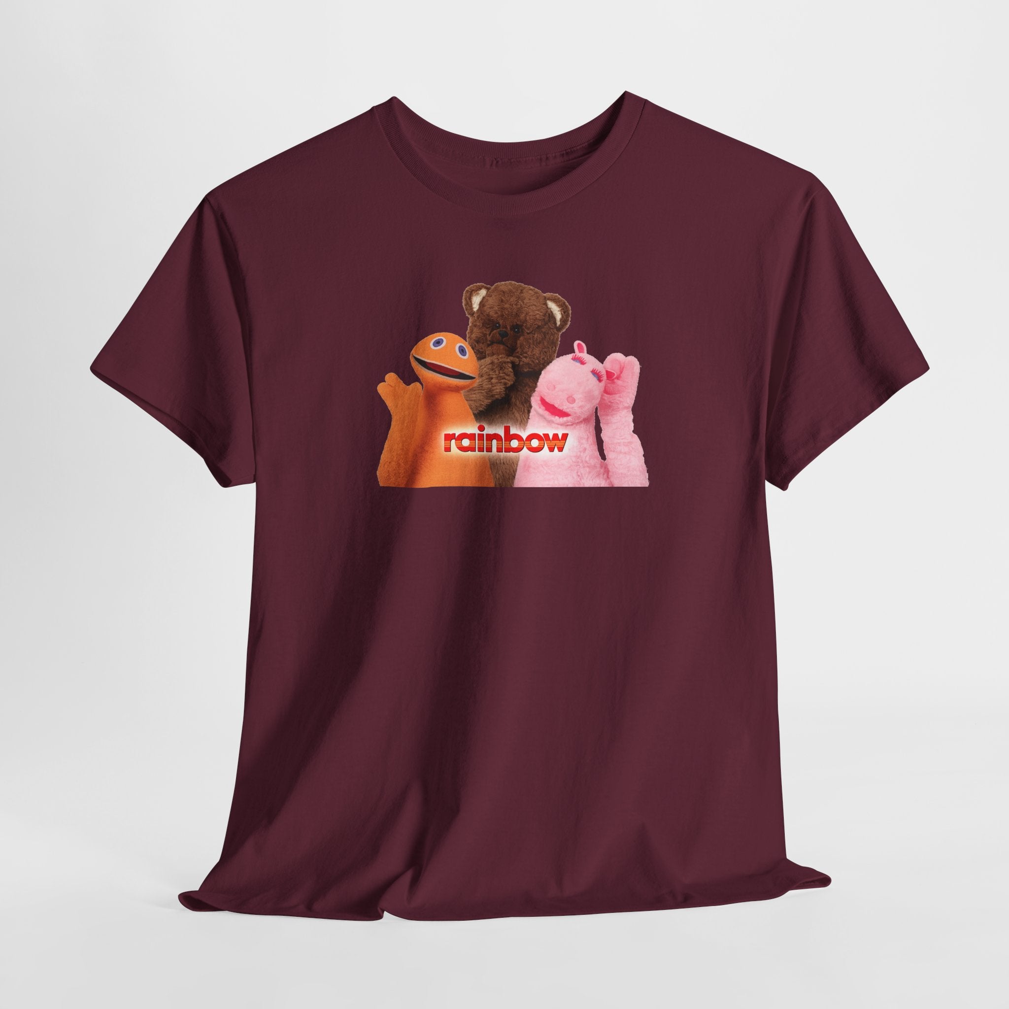 Rainbow Kids TV Zippy, George and Bungle Puppets T-Shirt — Cute Teddy & Hand Puppets Graphic Tee