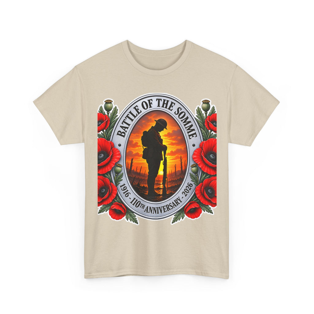 Battle of the Somme Memorial Cotton T-Shirt — 100th Anniversary Poppy Tribute