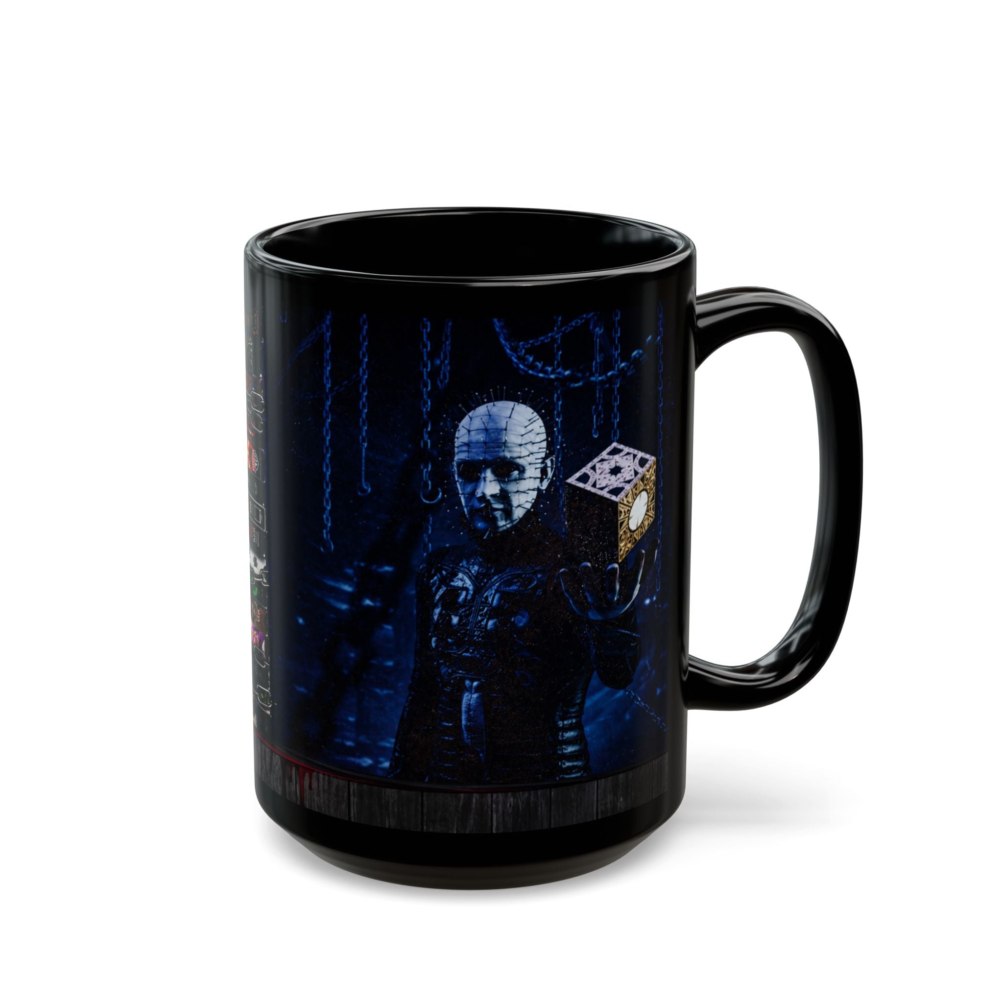 Hellraiser Pinhead & Lament Configuration Black Coffee Mug – Horror Movie Fan Gift (11oz/15oz)