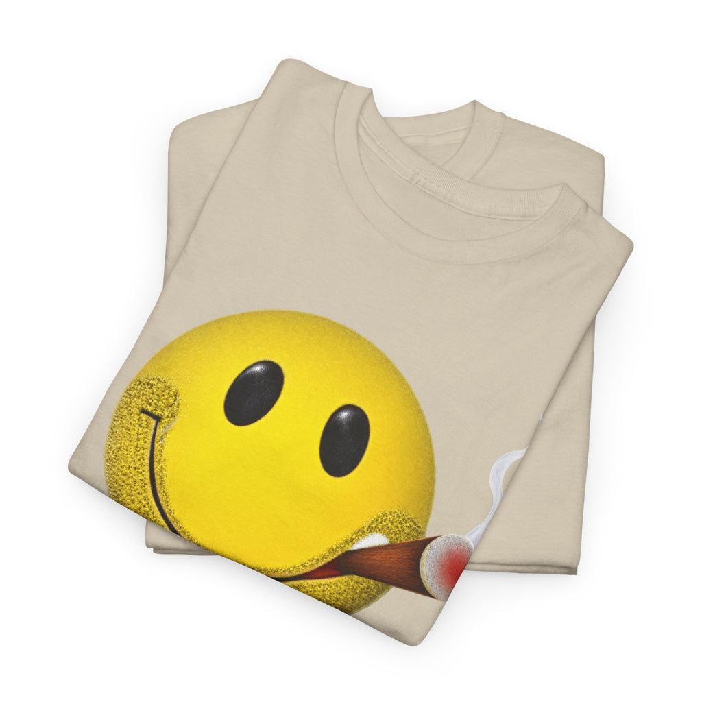 Smoking Happy Face Cigar Unisex Heavy Cotton Tee