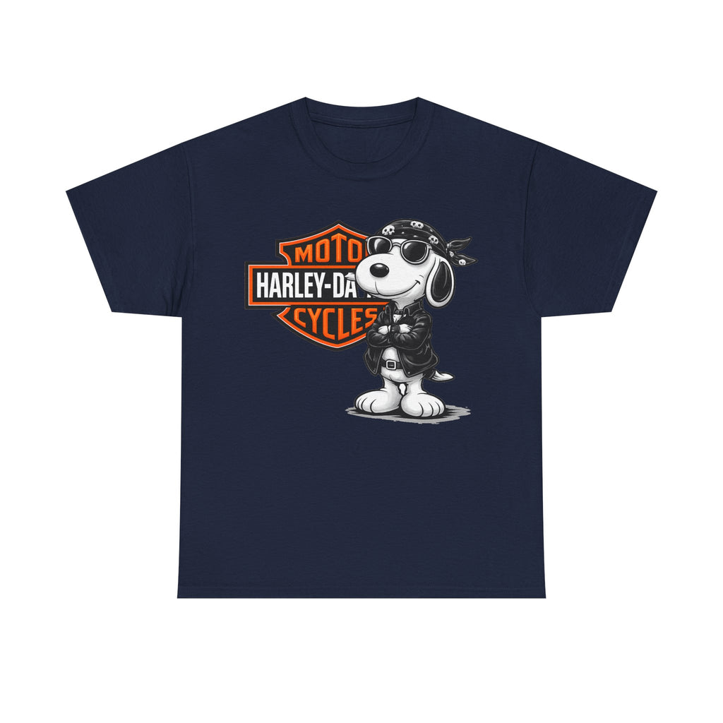 Harley-Style Snoopy Biker Cotton T-Shirt / Tee