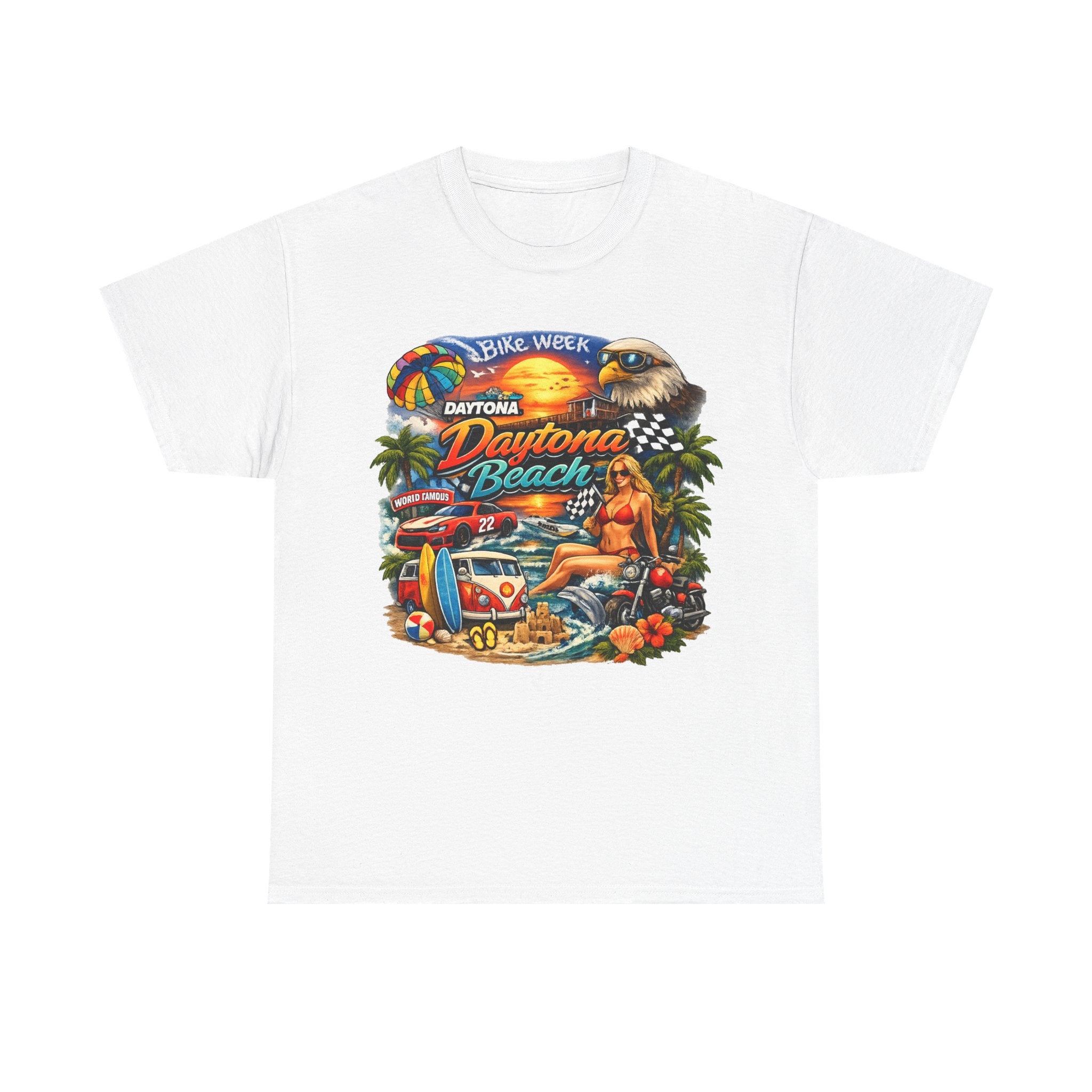 Daytona Beach Vintage Surf T-Shirt — Retro Sunset Palm Beach Tee