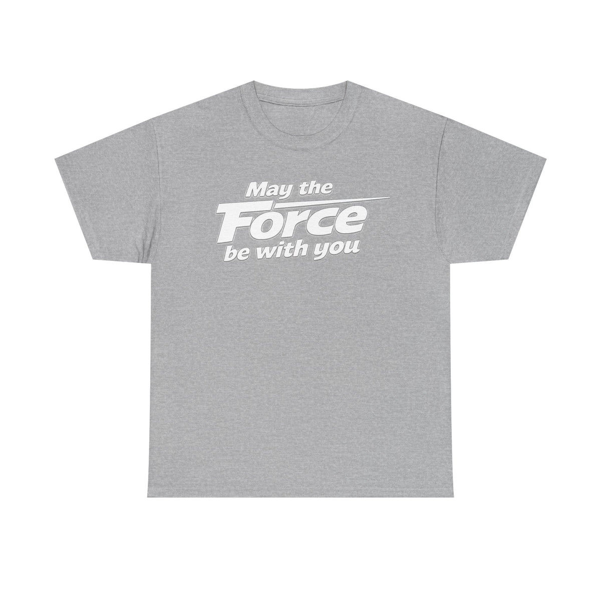 "May the Force Be With You" Retro Embossed Graphic T‑Shirt —