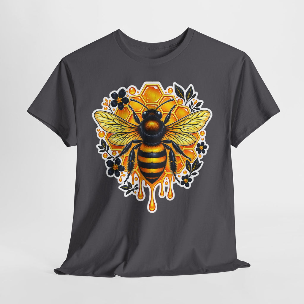 Manchester Bee Honeycomb T‑Shirt — Floral Dripping Honey Graphic Tee