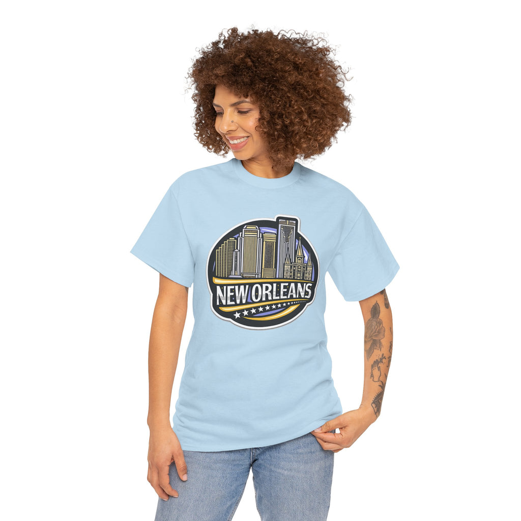 New Orleans Skyline Cotton T-Shirt — City Badge Tee