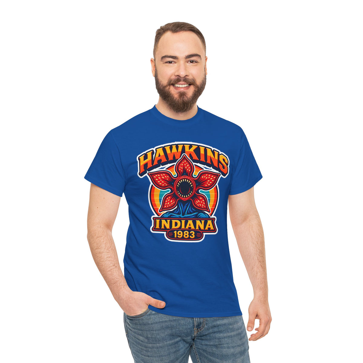 Hawkins Indiana 1983 Demogorgon Floral Cotton T-Shirt