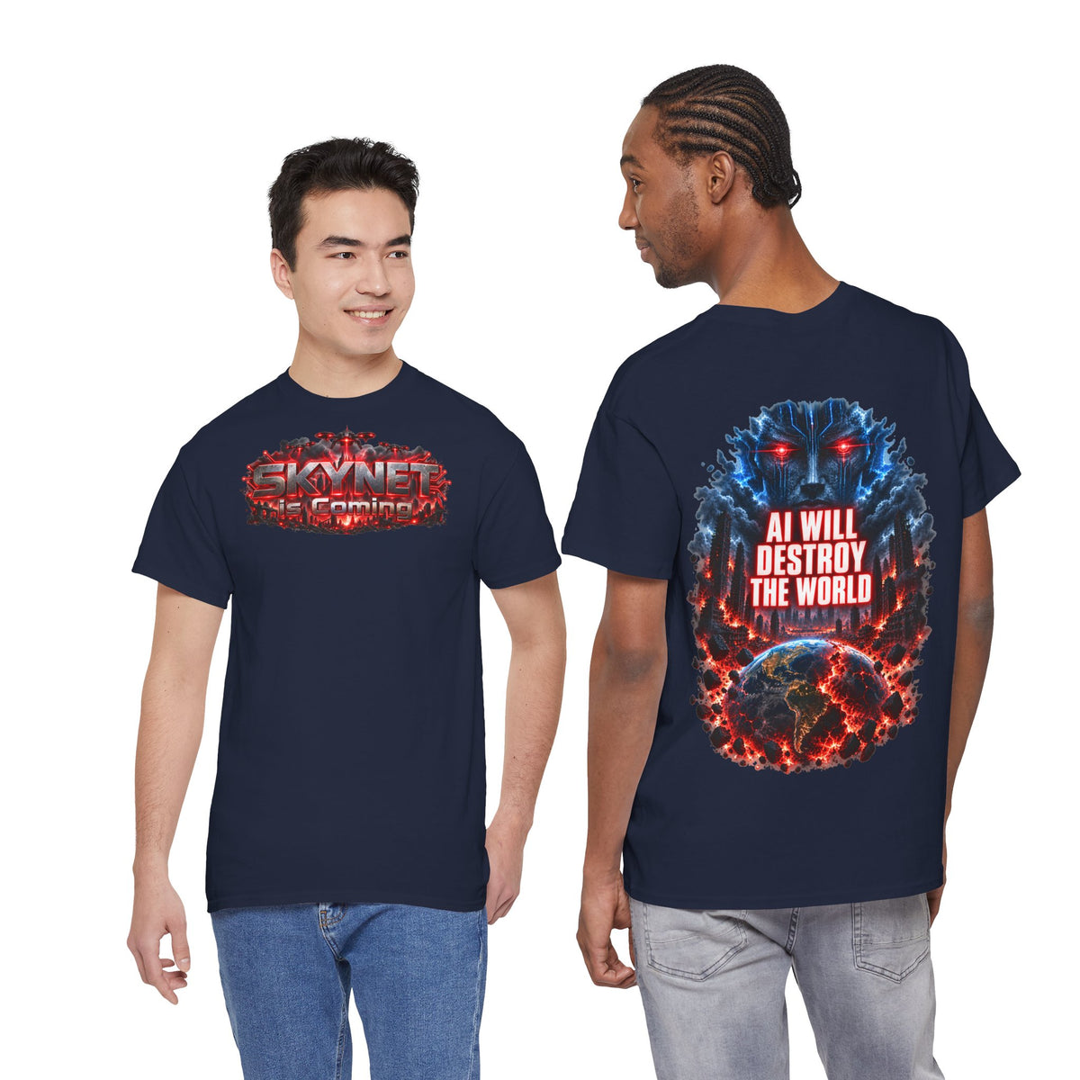 T-Shirt — 'Skynet Incoming / AI Will Destroy The World' Apocalyptic Graphic Tee