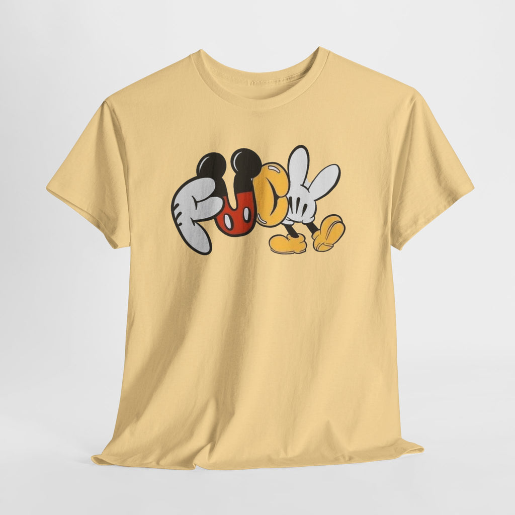F**K Disney Graphic Tee — Playful Cartoon Hands & Shoes Design