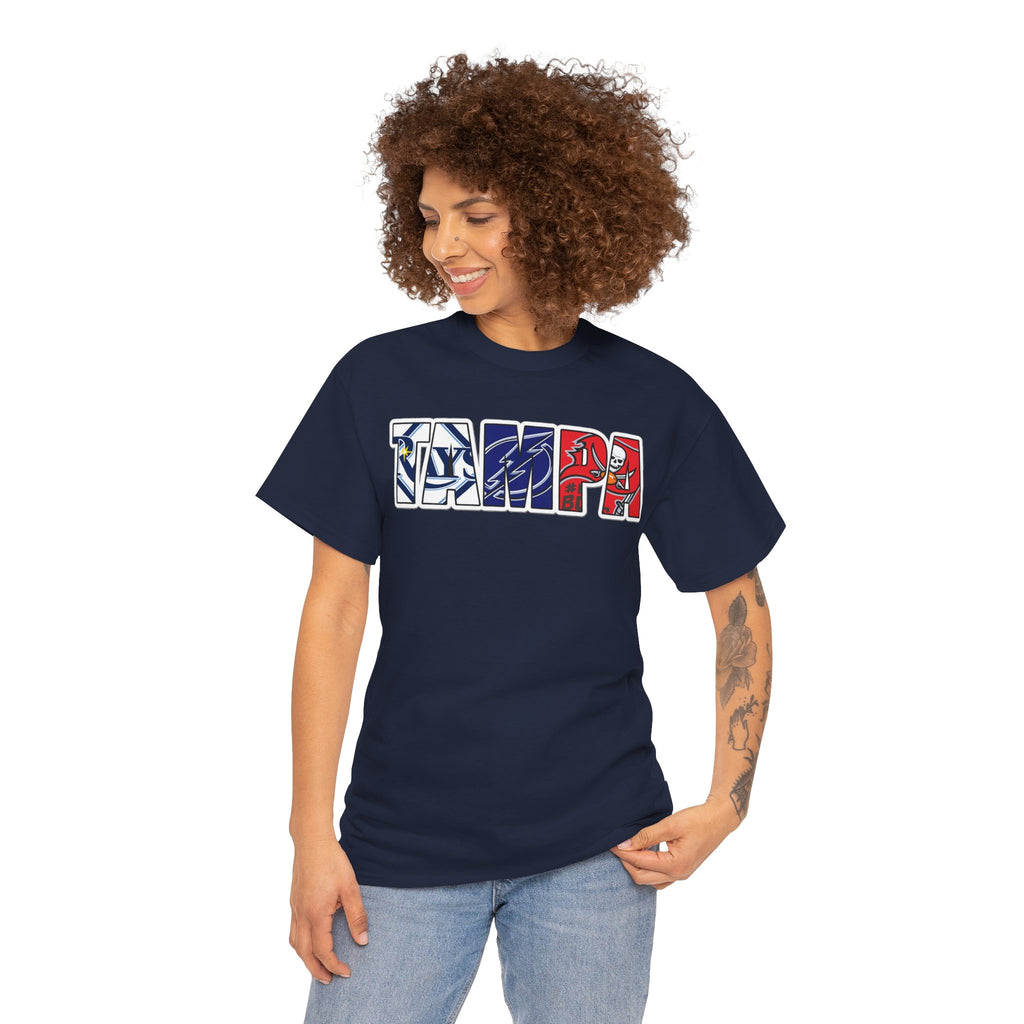 Tampa Block Letter Tee — Florida Flag Graphic T‑Shirt