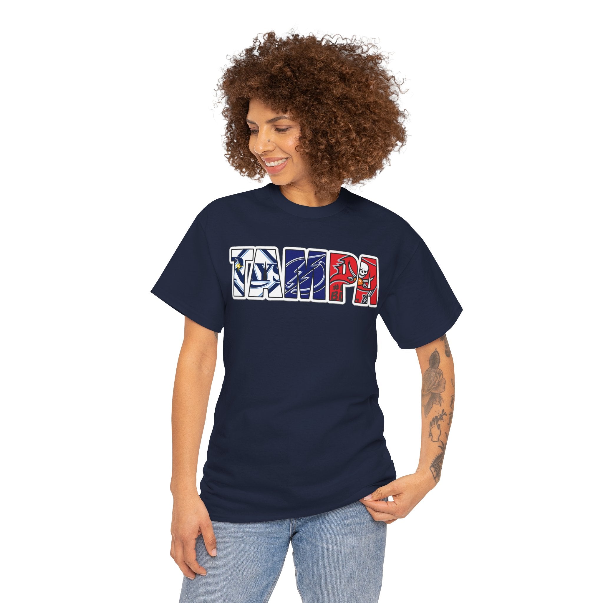 Tampa Block Letter Tee — Florida Flag Graphic T‑Shirt