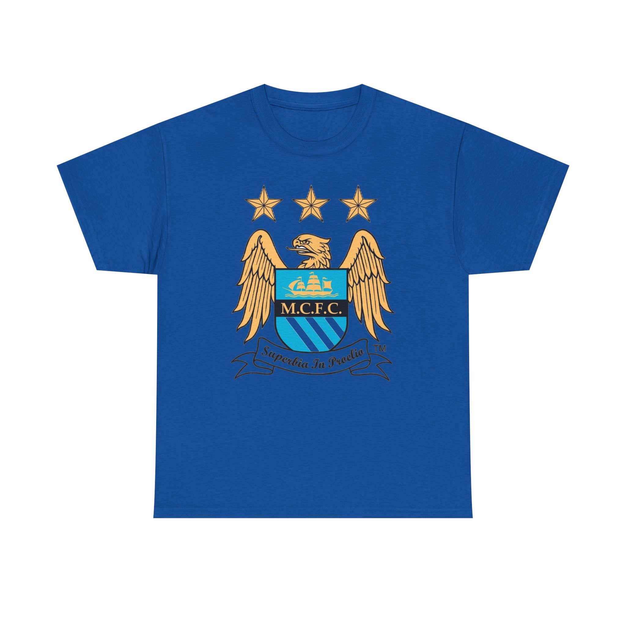 Manchester City Retro Club Crest T‑Shirt — MCFC Vintage Style Club Emblem Tee