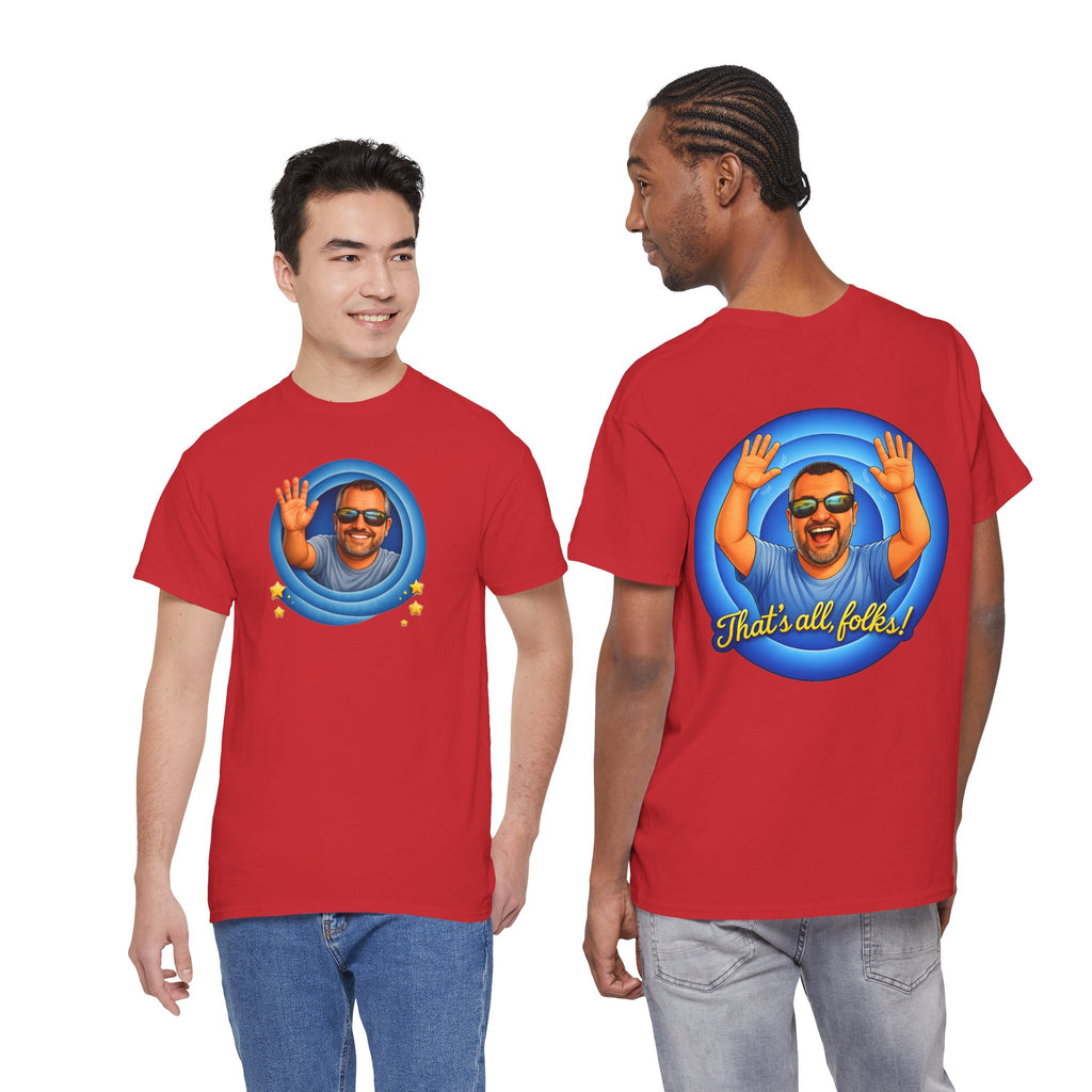T-Shirt — "That's All, Folks!" Waving Portrait Graphic Tee