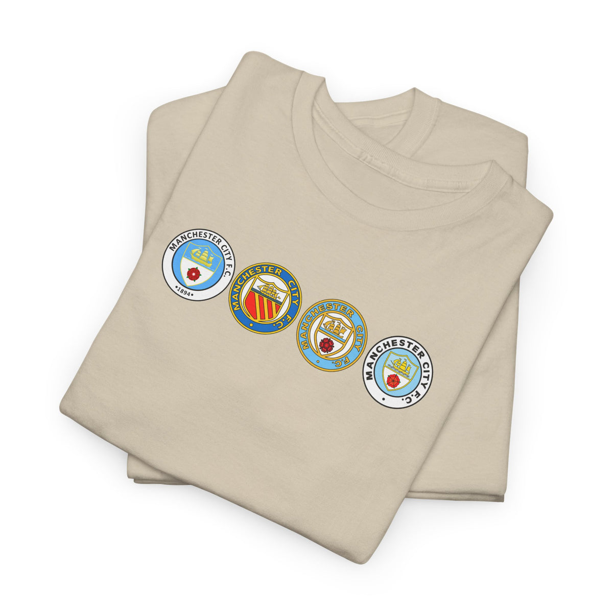 Man City Retro Crest Inspired Cotton T-Shirt