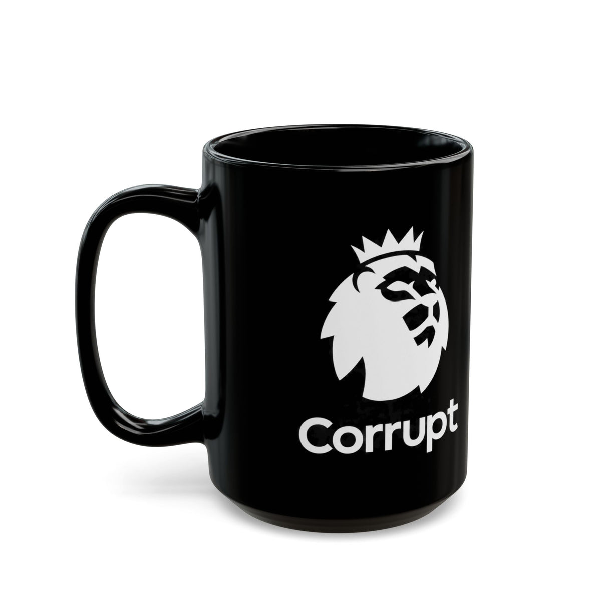 Premier League Corrupt Lion Logo Black Mug — 11oz/15oz Coffee Cup