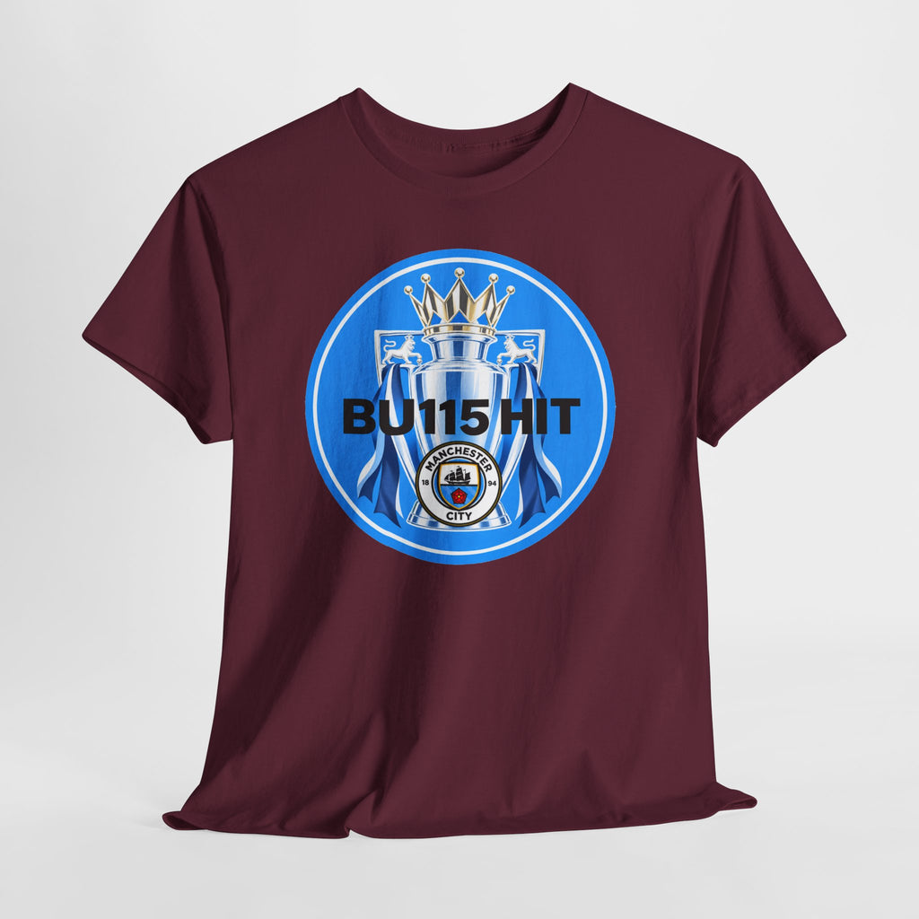 Manchester City Anti Premier League Charges Cotton T-Shirt — 'BU11SH1T' Blue Crown Football Shirt