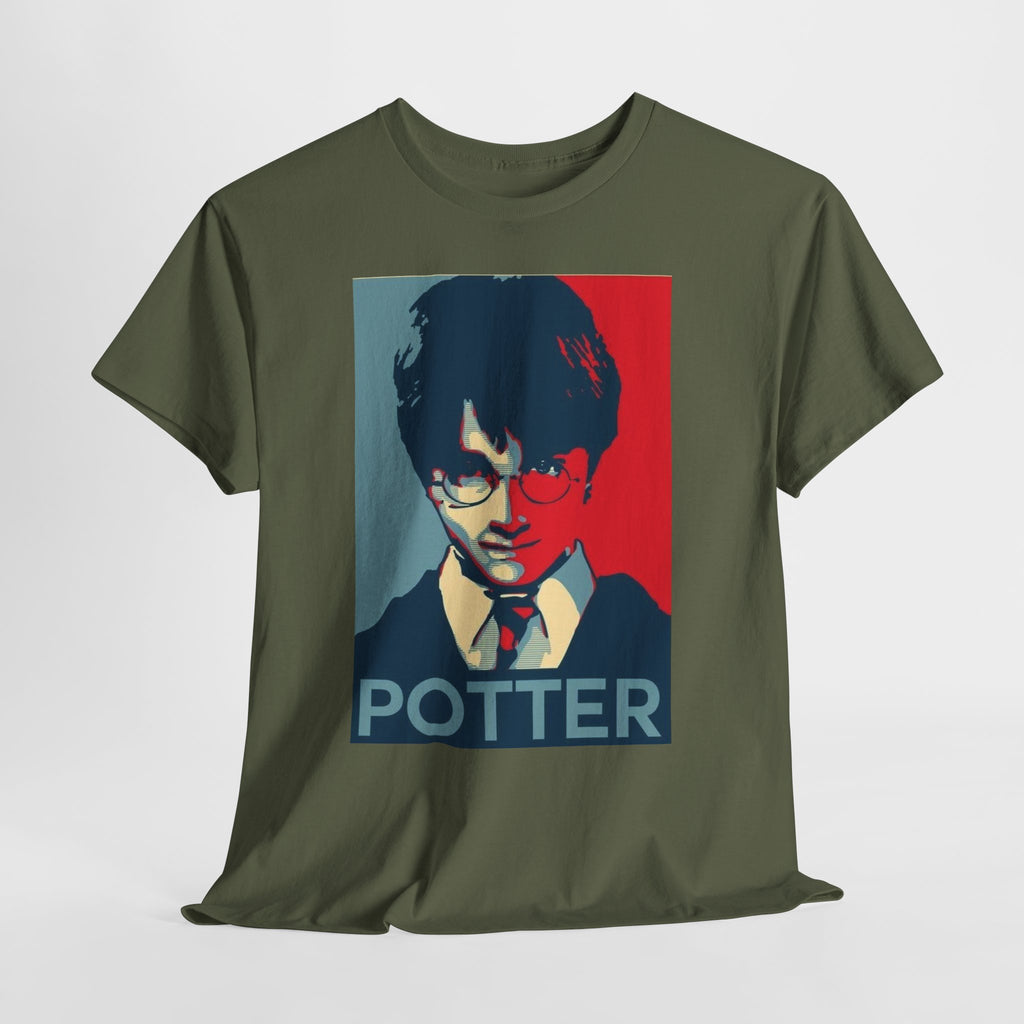 Harry Potter Inspired Vintage Wizard Portrait Cotton T‑Shirt — 'Potter' Graphic Tee