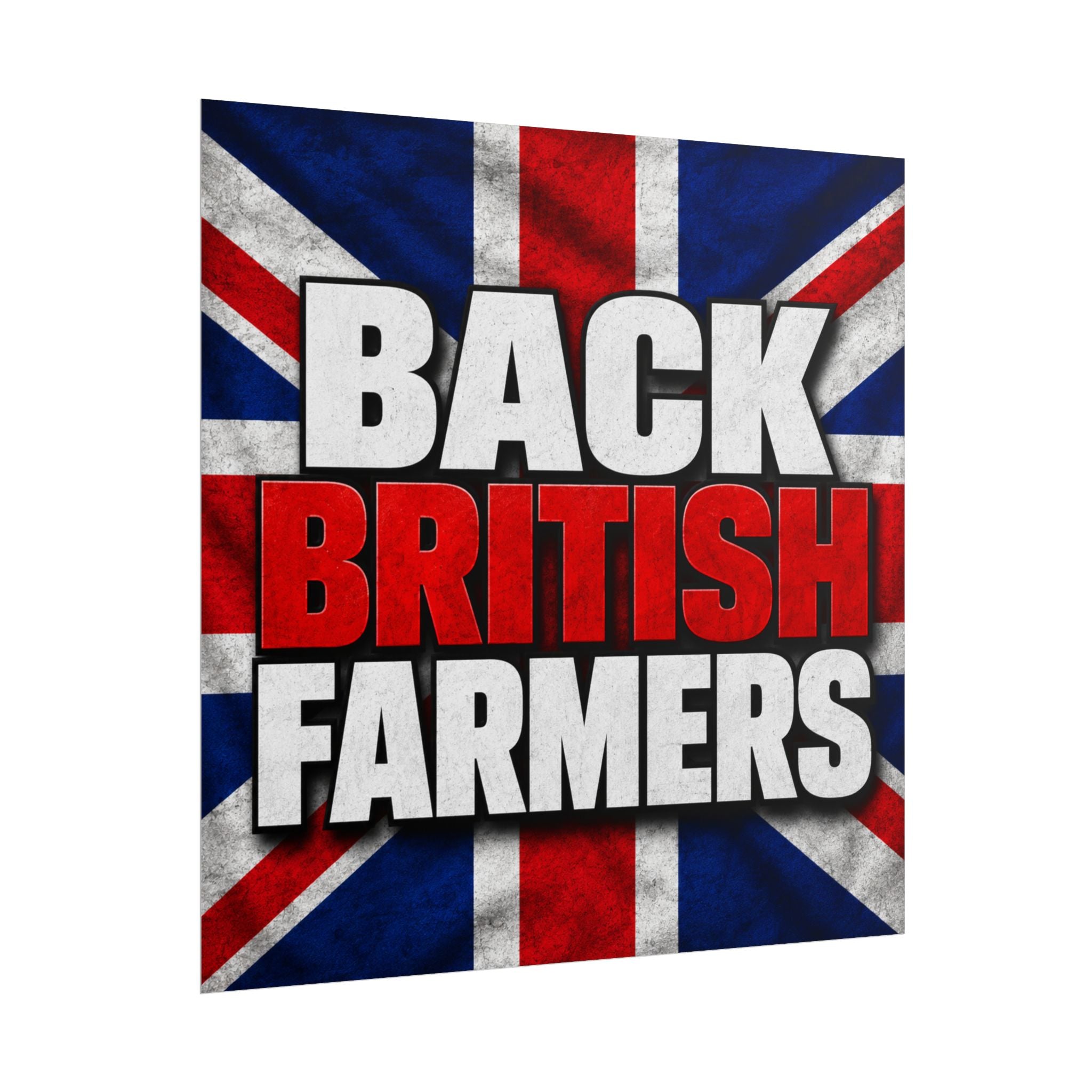 Back British Farmers Union Jack Support Poster