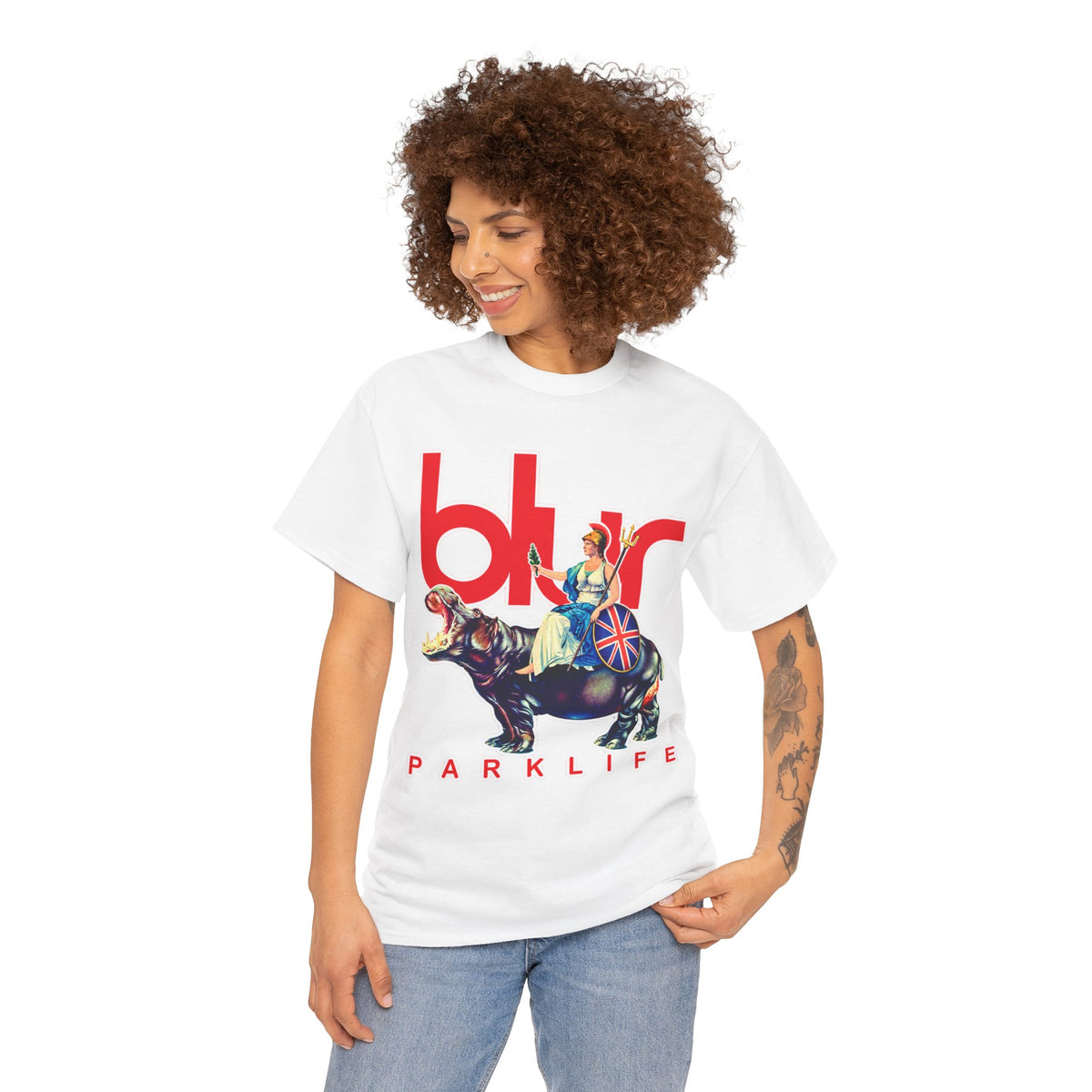 Blur PARKLIFE British Bulldog Graphic Cotton T-Shirt