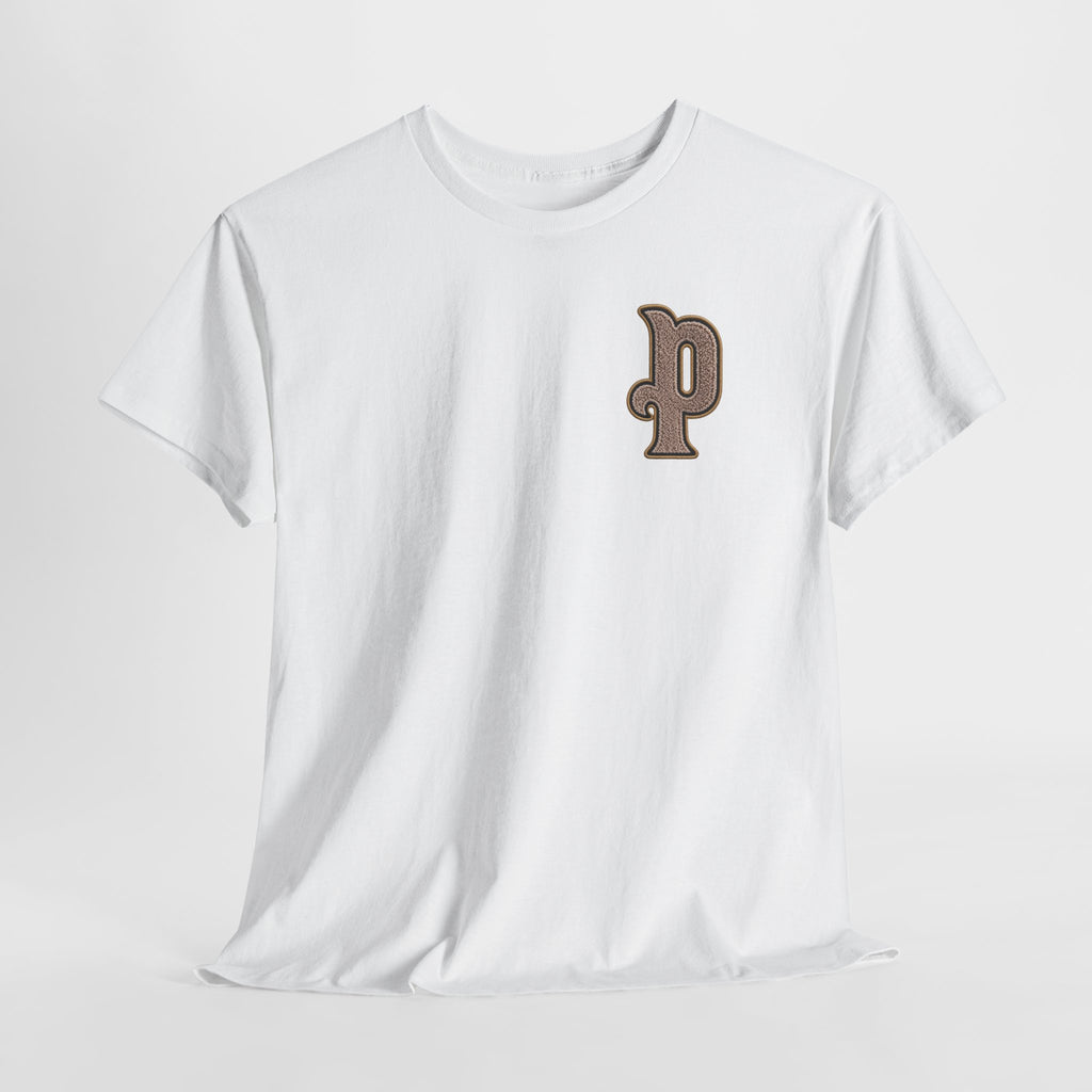 Retro 'p' Pep Inspired Manchester City Cotton Tee — Vintage Brown Monogram T-Shirt