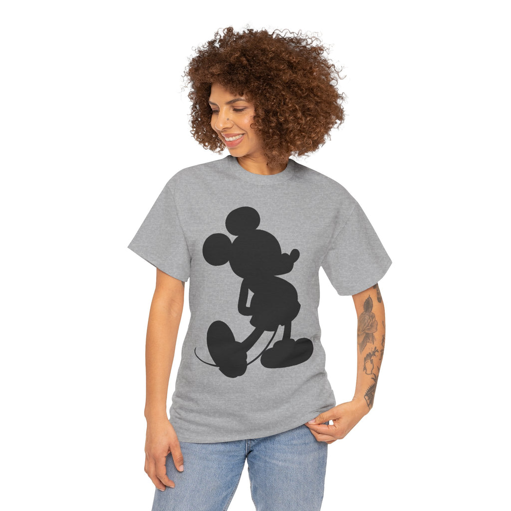 Mickey Mouse Silhouette Graphic Tee — Retro Cartoon Shadow T-Shirt