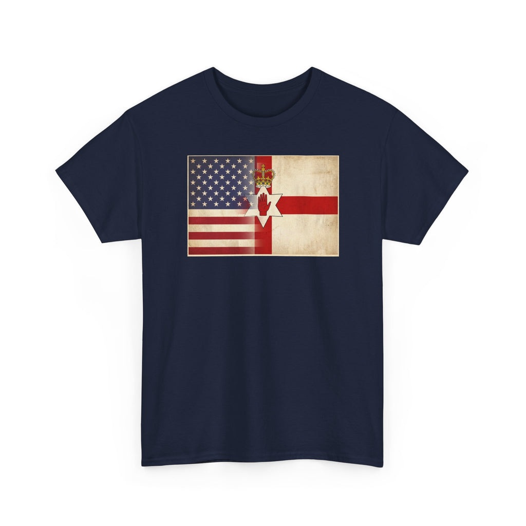 USA / Northern Ireland Flag T-Shirt – Vintage USA & Ulster Cross Tee