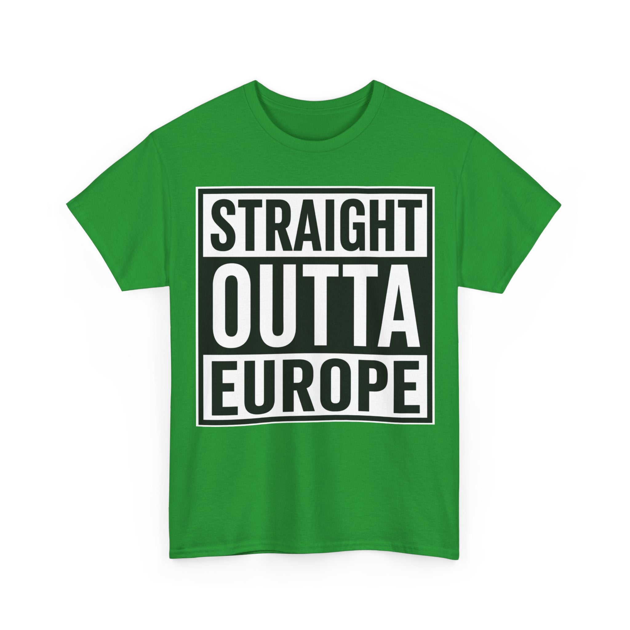 Straight Outta Europe T-Shirt — Bold Black Box Graphic Tee