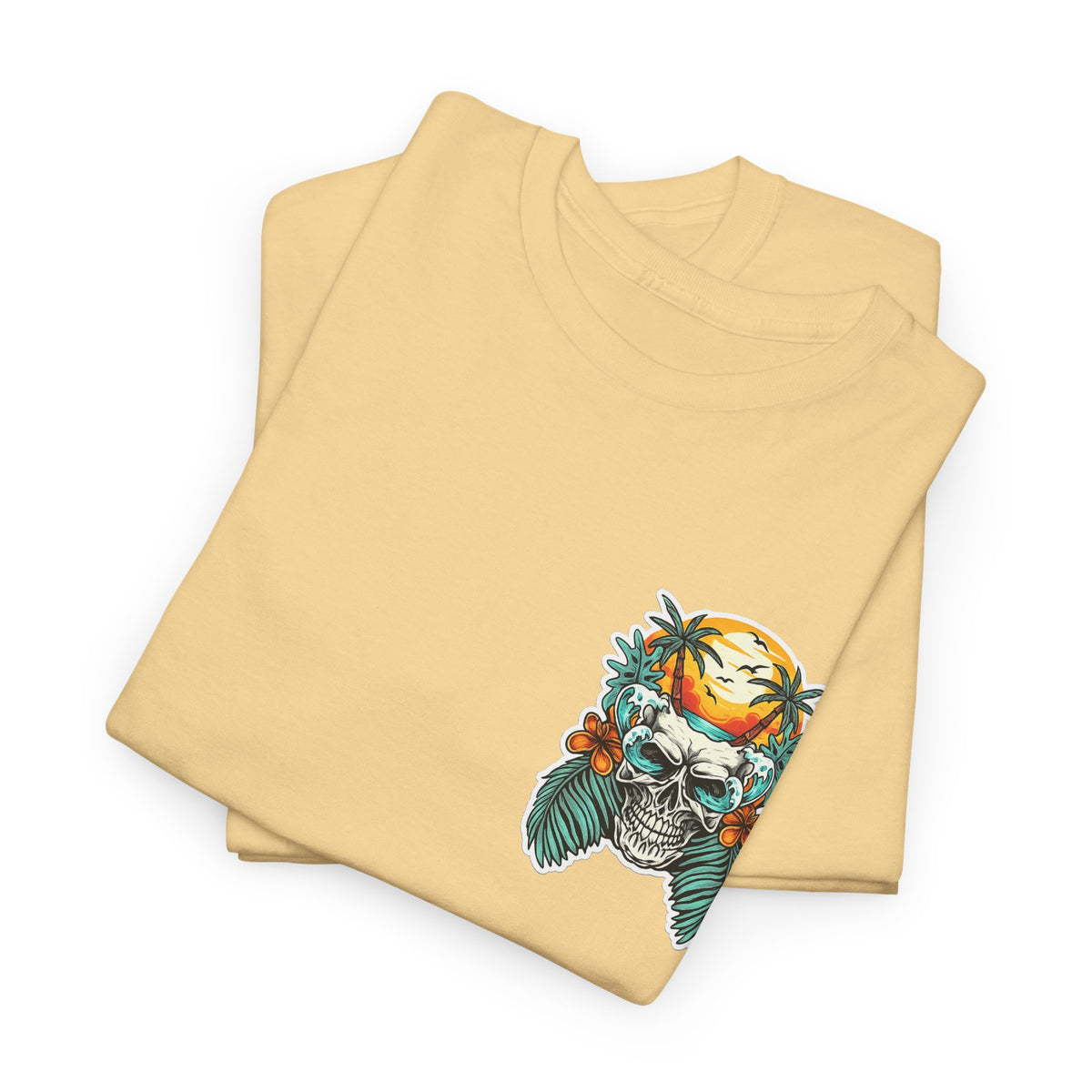 Tropical Skull Tee — Sunset Palm Beach Skull T-Shirt