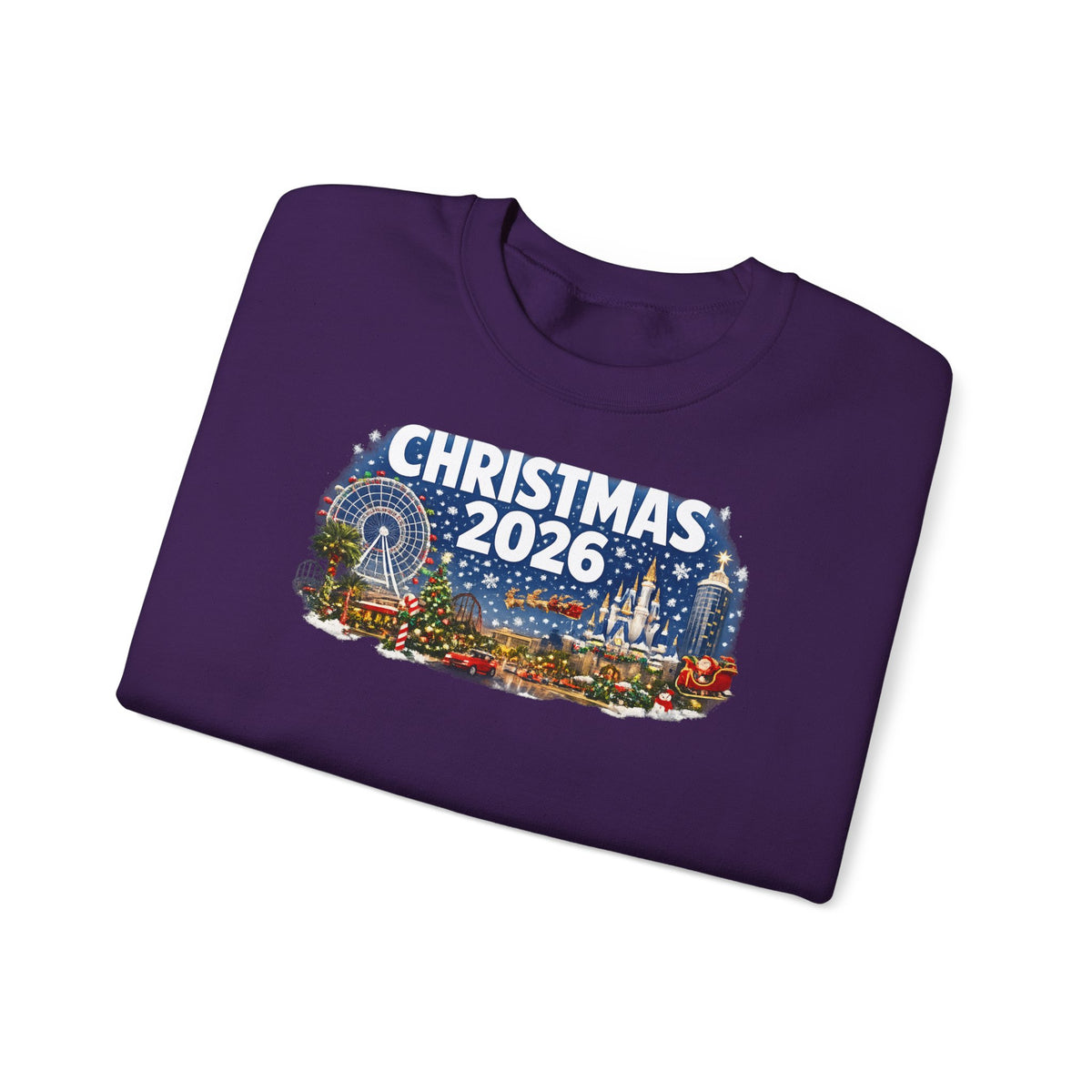 Christmas 2026 Holiday Sweatshirt – Festive Winter Cityscape Crewneck