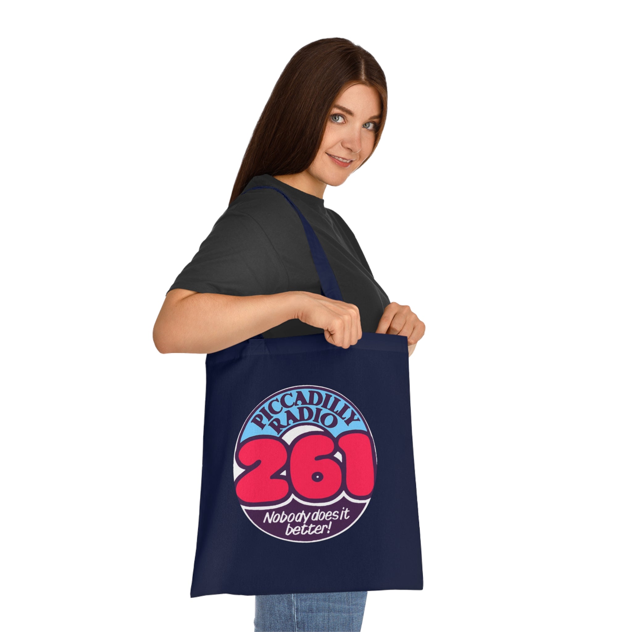 Piccadilly Radio 261 Retro Logo Tote Bag – 'Nobody Does It Better' Cotton Shopper