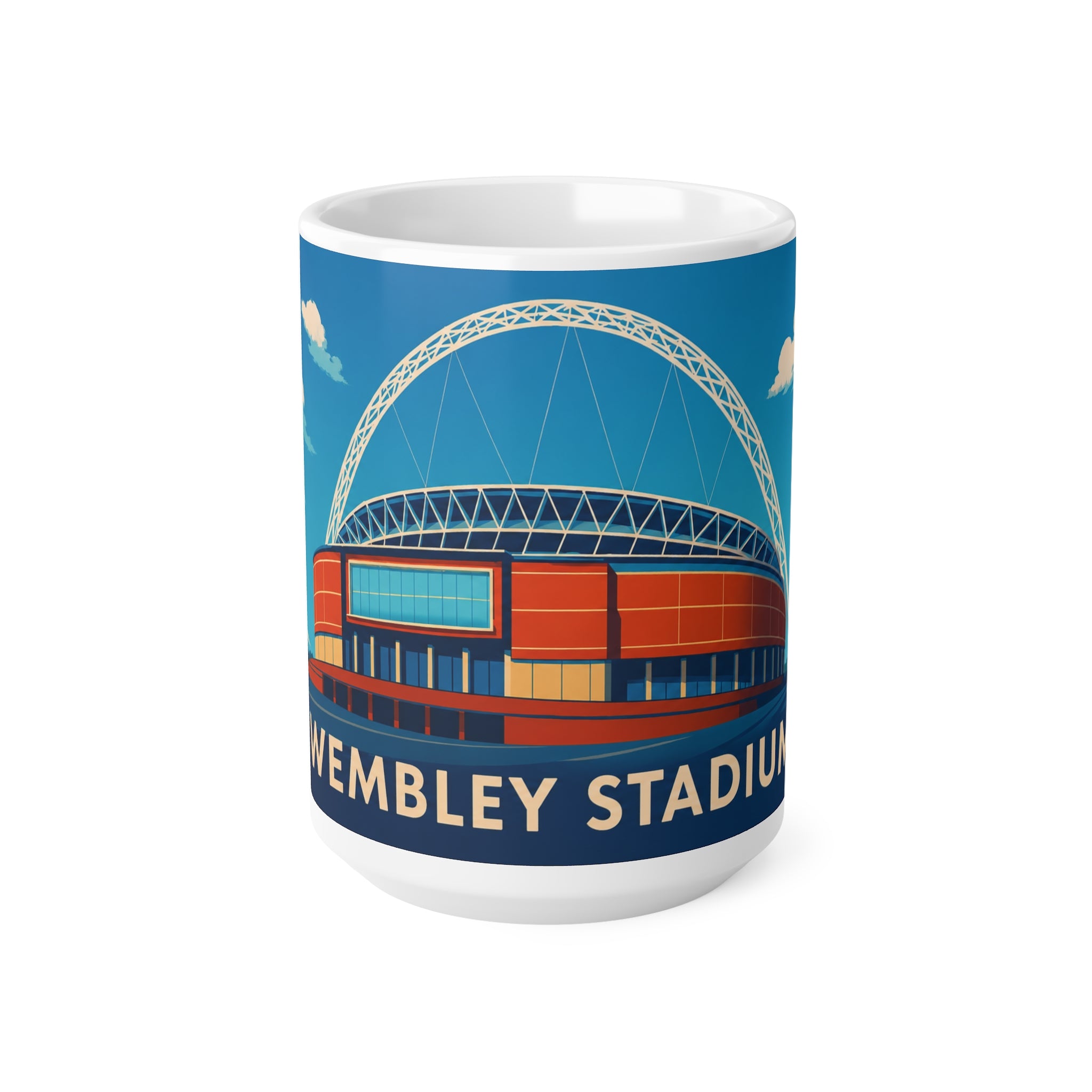 Wembley Stadium Ceramic Mug — Illustrated London Landmark Coffee Cup (11oz, 15oz)