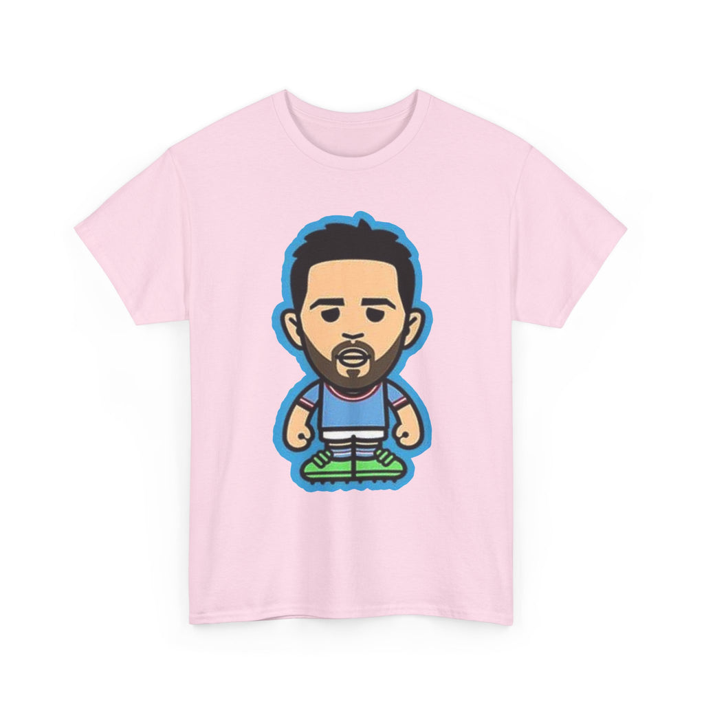 Bernardo Silva Manchester City Legend Graphic Tee — Player Cartoon Front & Tribute Poster Back