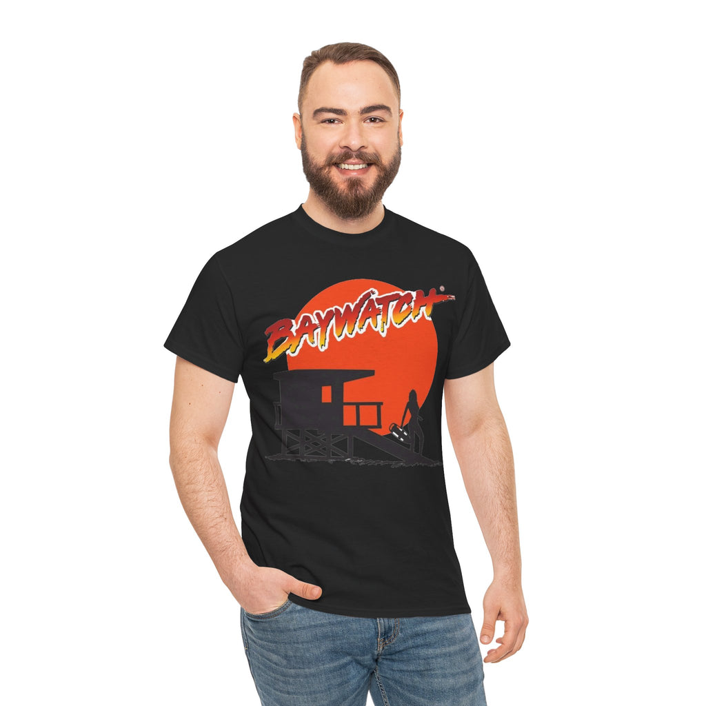 Baywatch Lifeguard Sunset Cotton T-Shirt