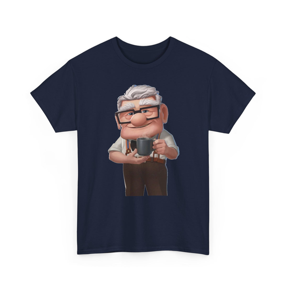 Disney Up Cartoon Grandpa Mug Graphic Tee - Cute Elderly Character T-Shirt