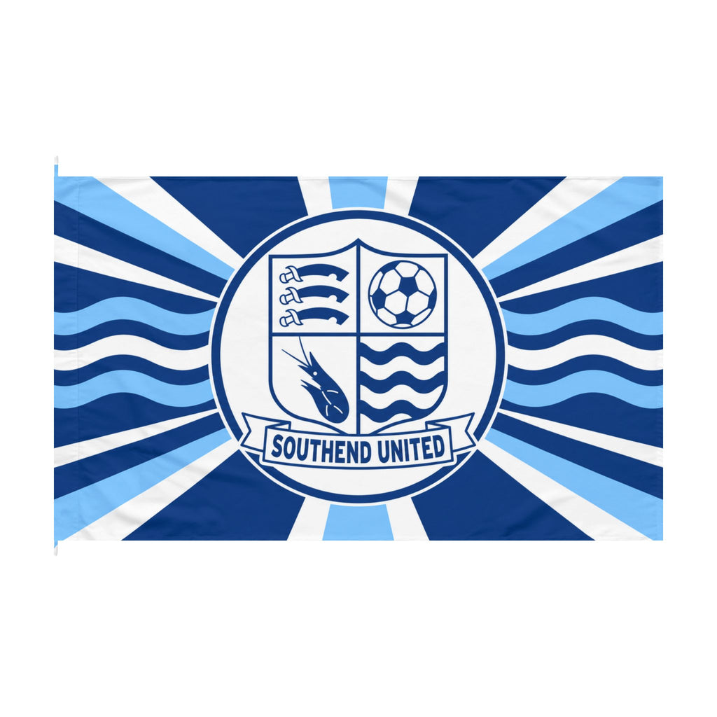 Southend United Double-Sided Fan Flag – Blue Crest Football Banner