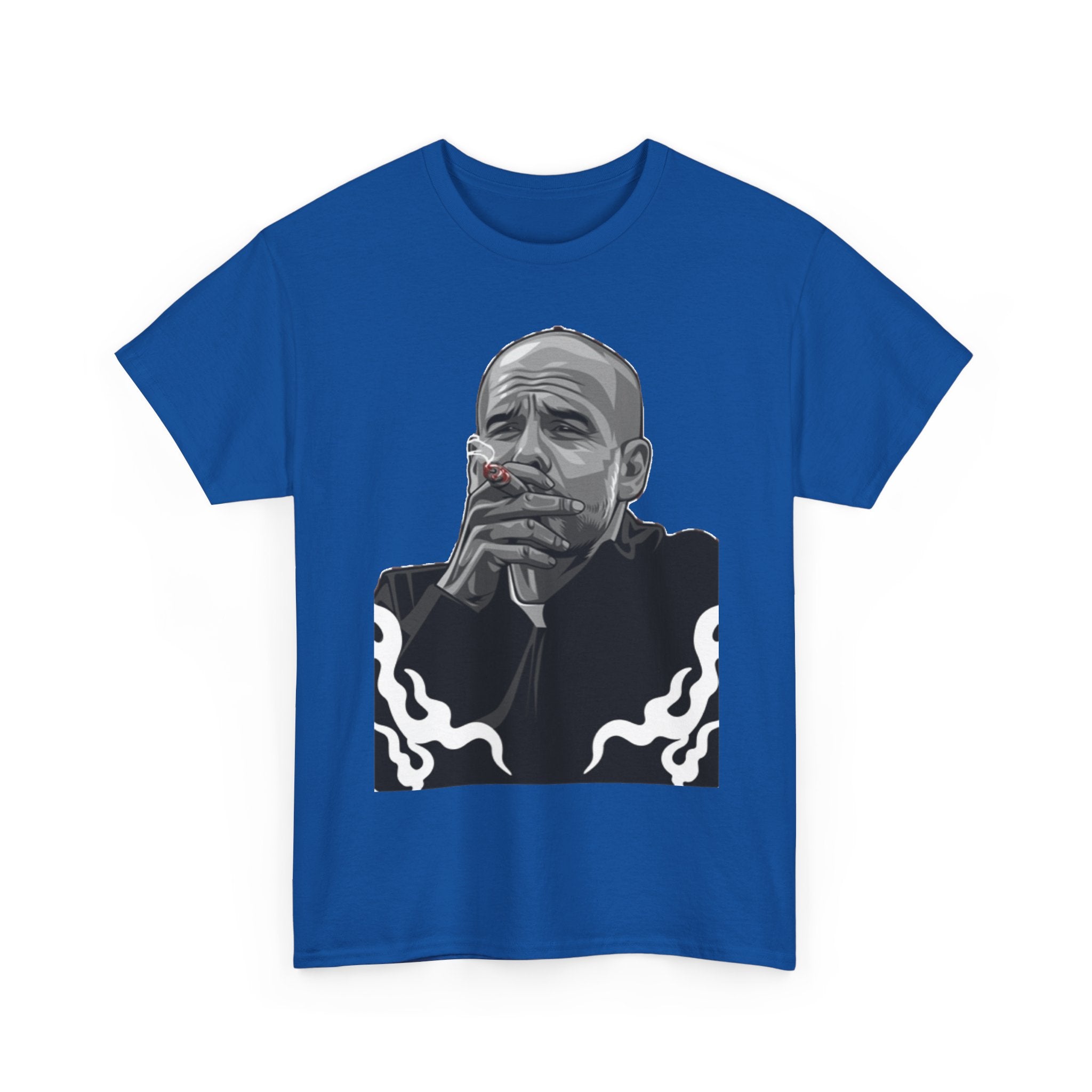 Pep Guardiola Smoking Portrait T‑Shirt — Moody Graphic Tee