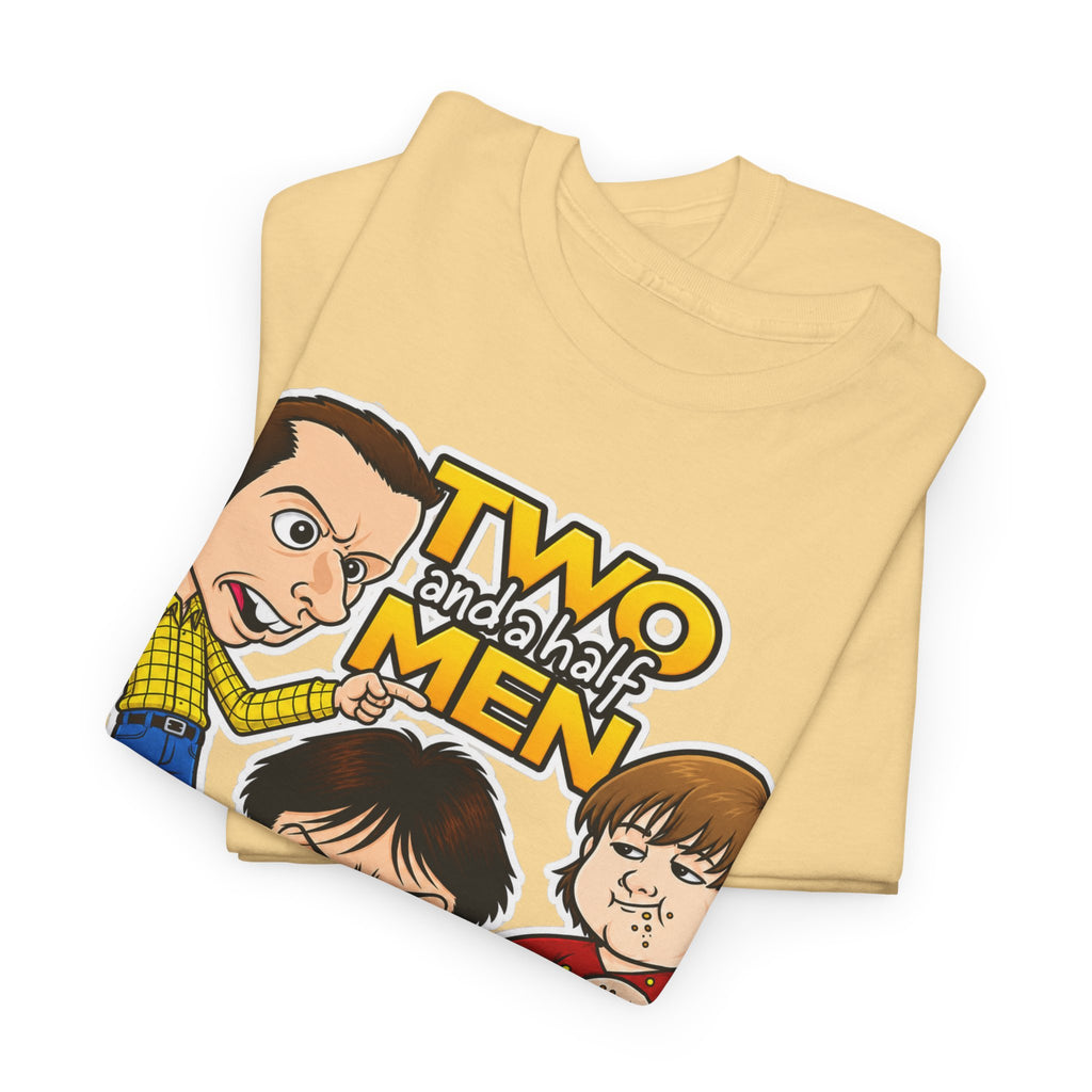 Two and a Half Men Inspired Cartoon Tee — Retro TV Comedy Graphic T-Shirt