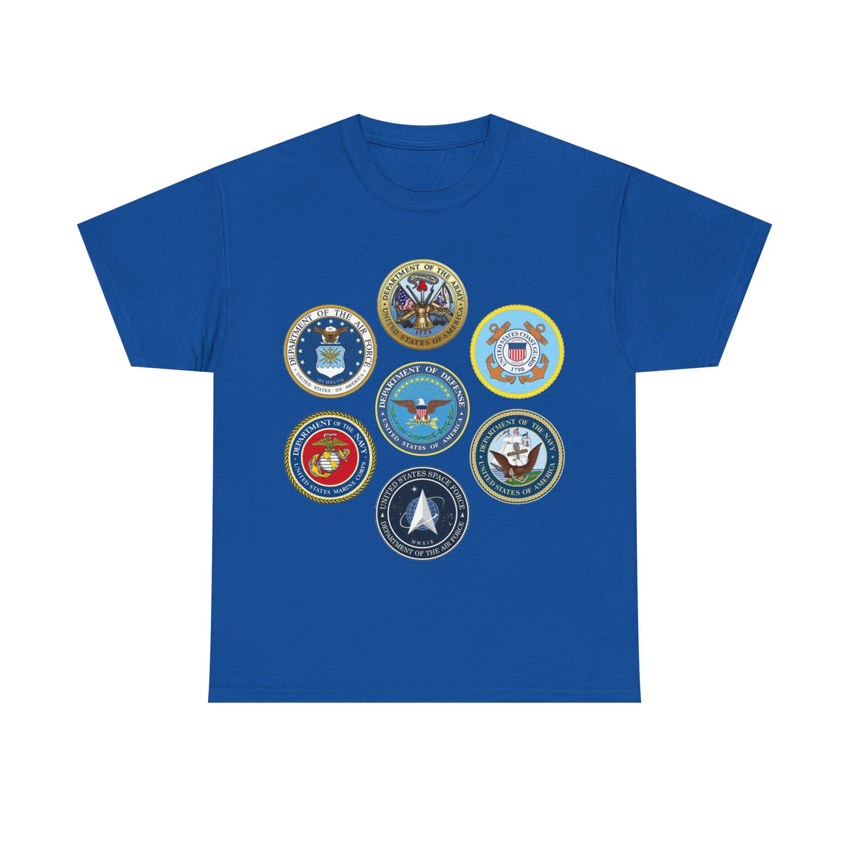 Military Branch Seals T-Shirt — Vintage US Armed Forces Emblems Tee