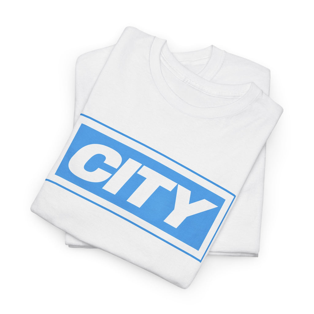City Logo T-Shirt — Bold Blue Box Graphic Tee