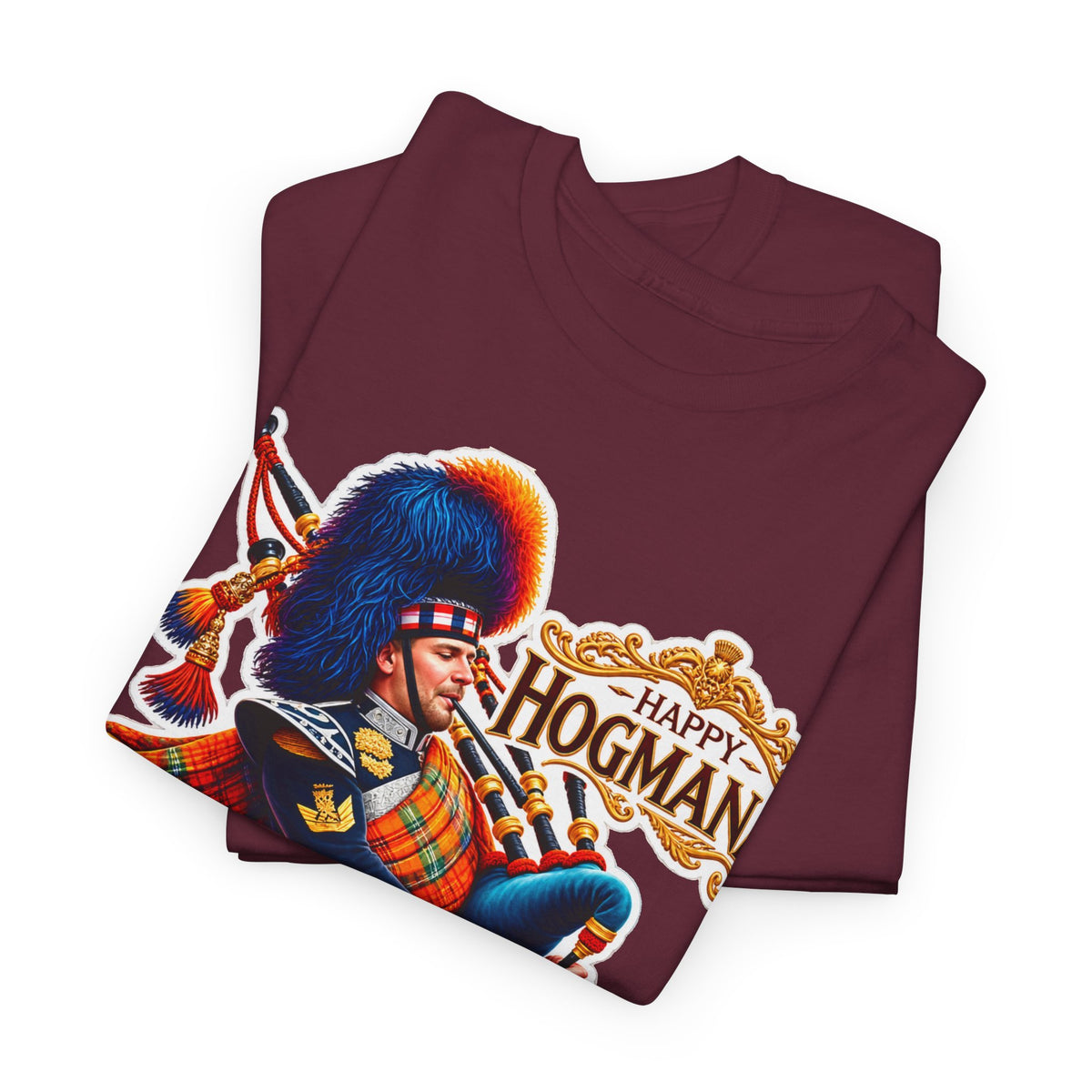 Hogmanay Bagpiper T‑Shirt — Happy Hogmanay Scottish New Year Tee