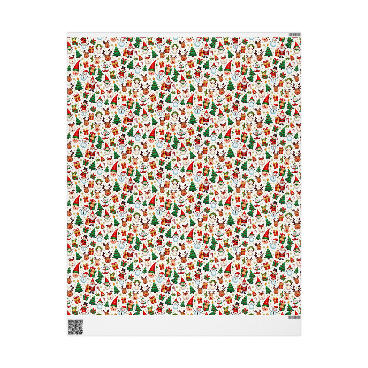 Christmas Pattern Wrapping Paper — Cute Santa, Reindeer & Tree Holiday Gift Wrap