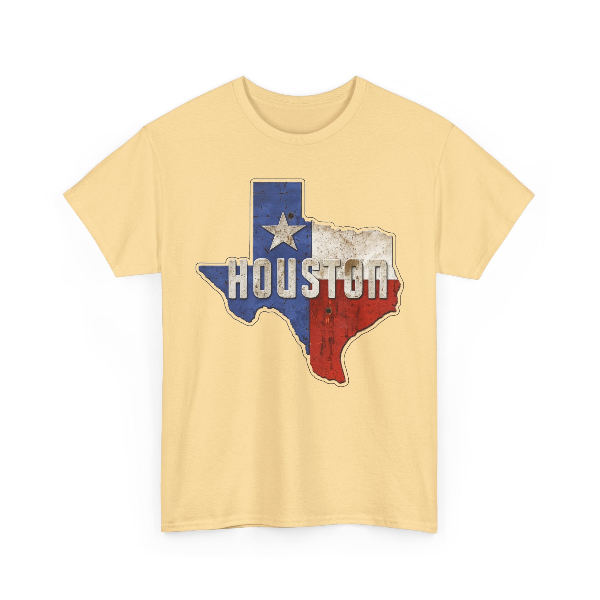 Houston Texas Flag Graphic Tee — Vintage State Outline T-Shirt